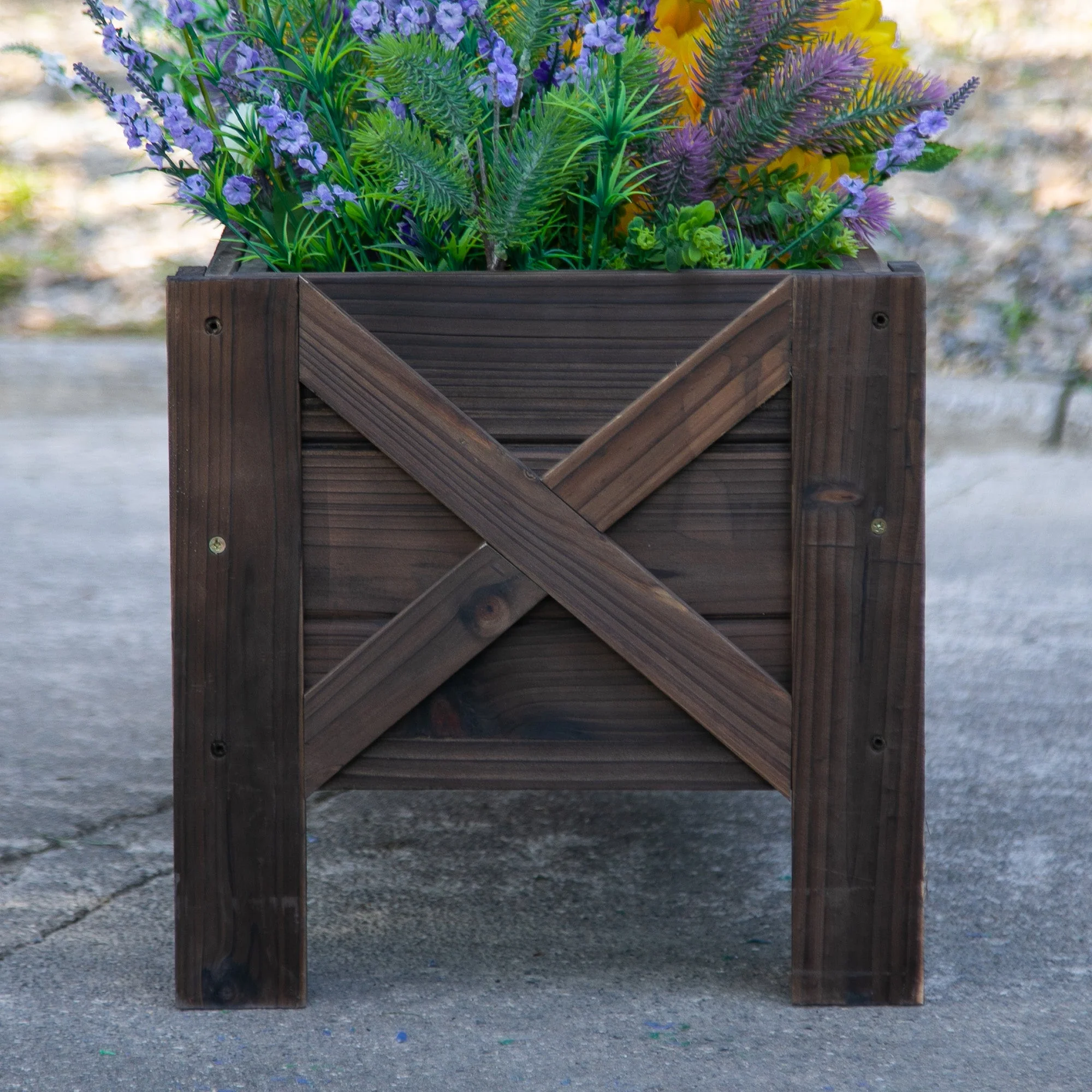 58L Garden Raised Bed Planter Grow Containers for Outdoor Patio Plant Flower Vegetable Pot Fir Wood - Image 7