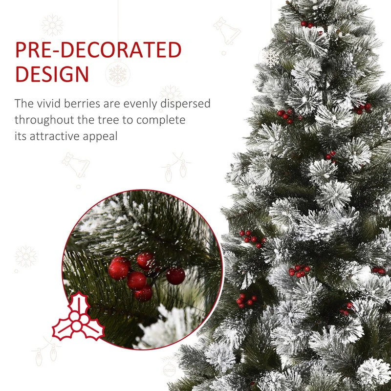 5ft Christmas Tree Artificial - White Frosted Green 184 Tips - Image 5