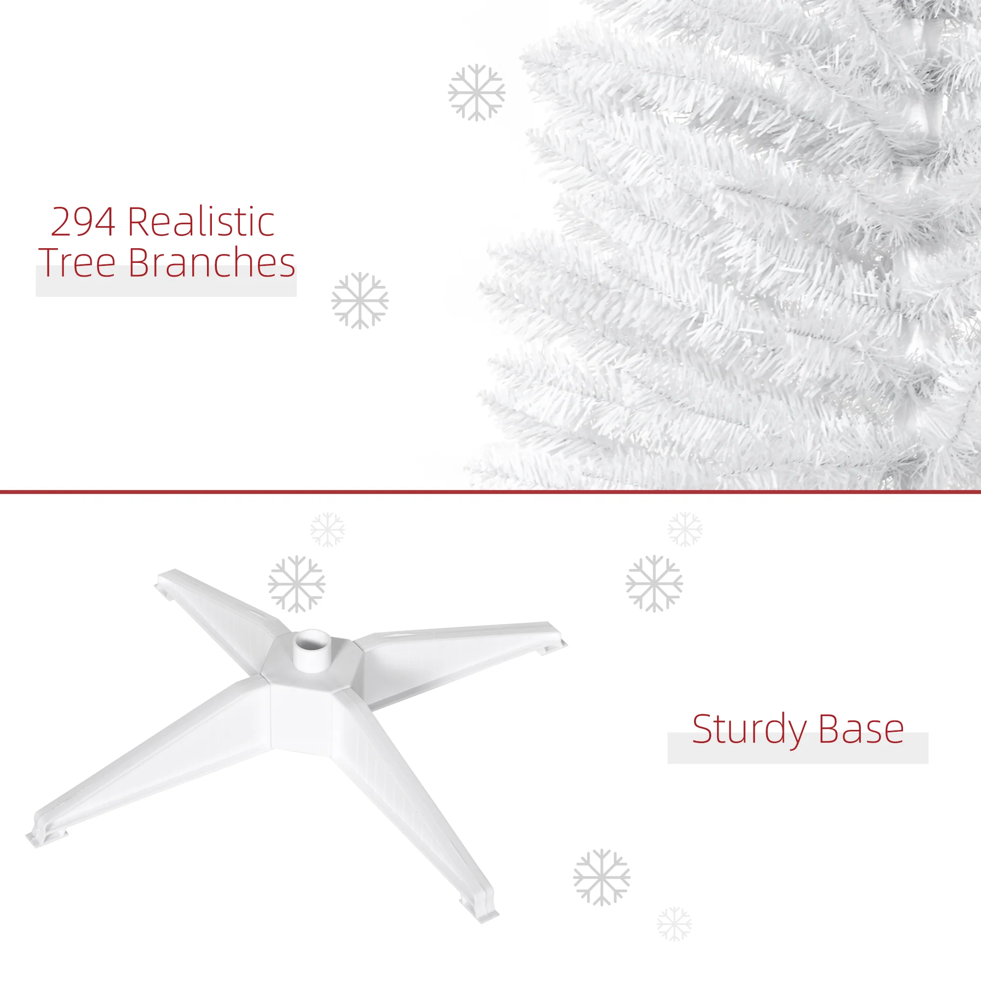 5ft Christmas Tree Artificial - White Slim  294 Tips - Image 6