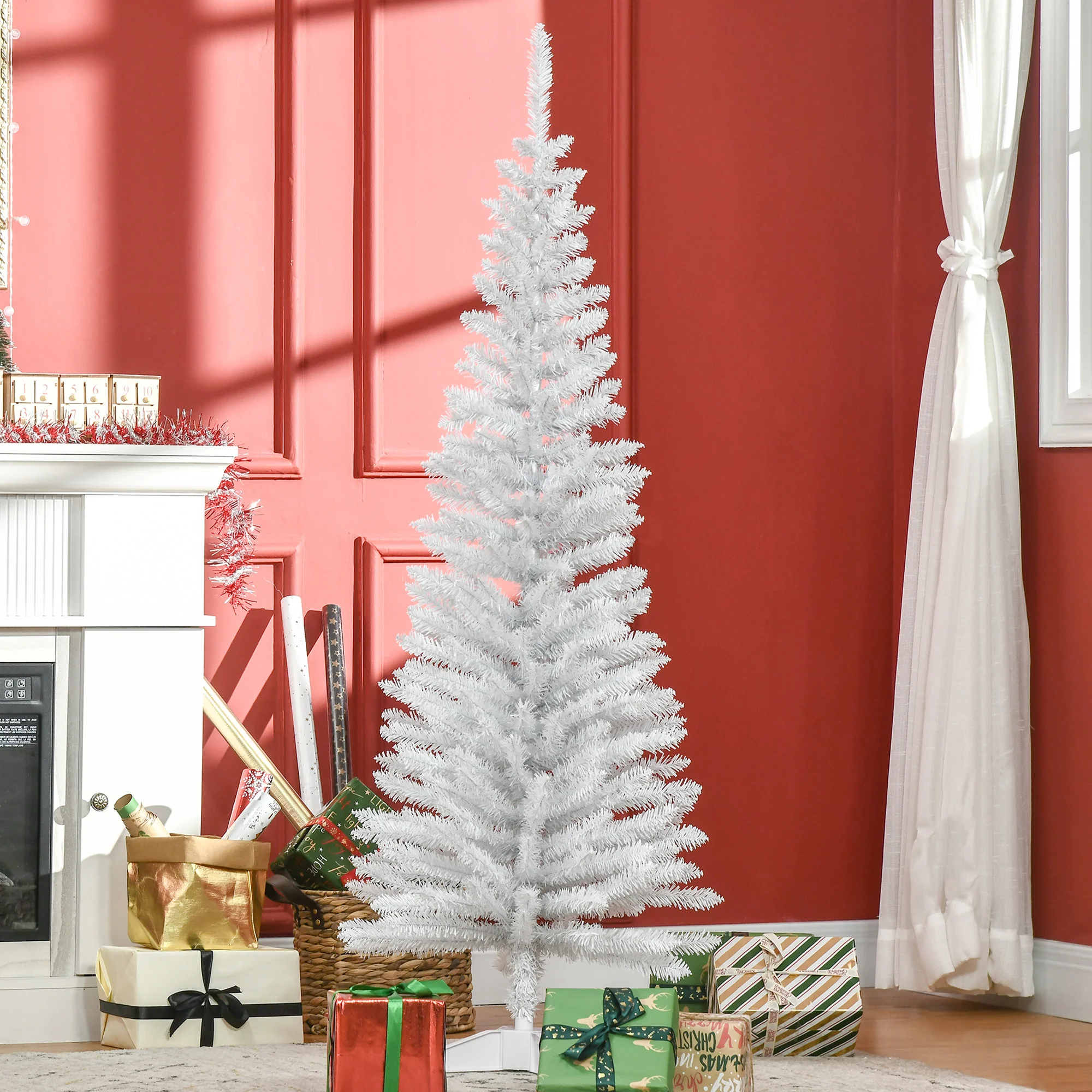 5ft Christmas Tree Artificial - White Slim  294 Tips - Image 8