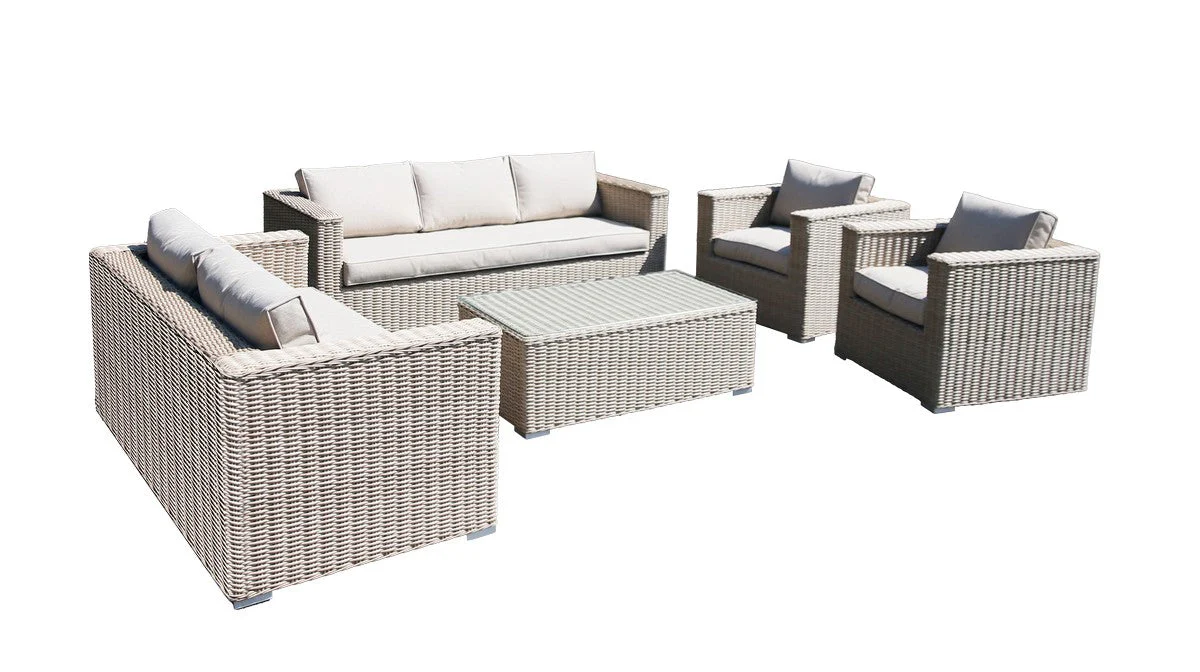 Rattan Garden Sofa Set by Mayfair - 7 Seats Grey - Image 2
