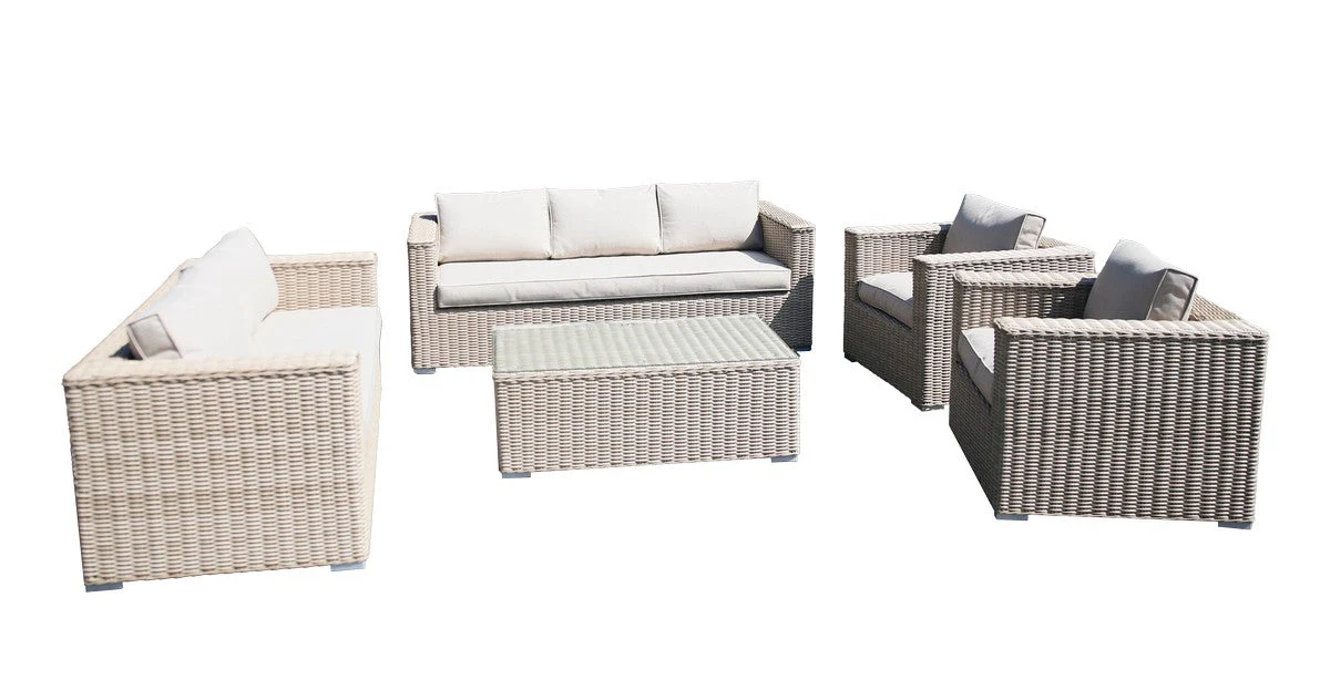 Rattan Garden Sofa Set by Mayfair - 7 Seats Grey - Image 5