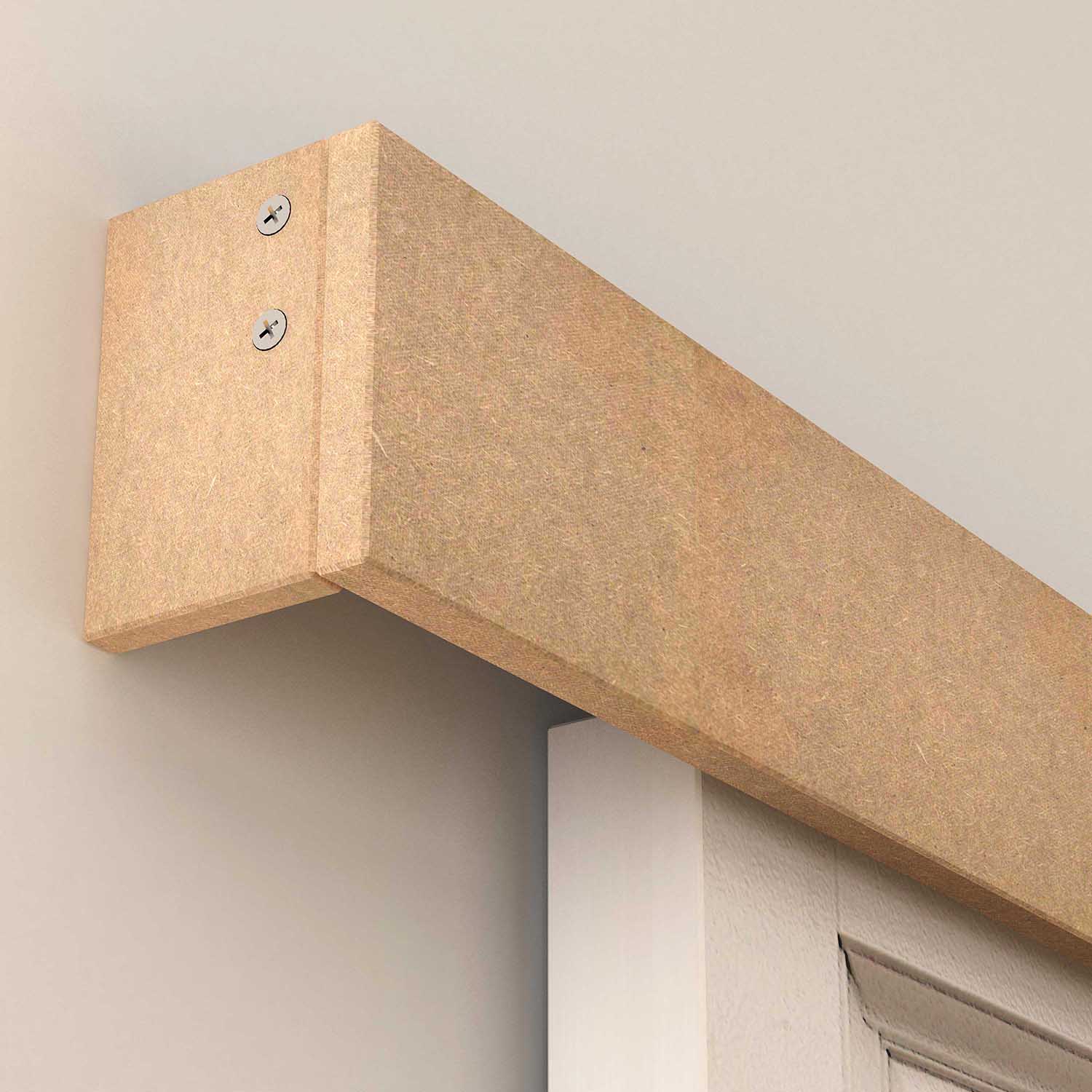 6.5FT Medium-density fibreboard Sliding Barn Door Track Kit Wood Tone - Image 4