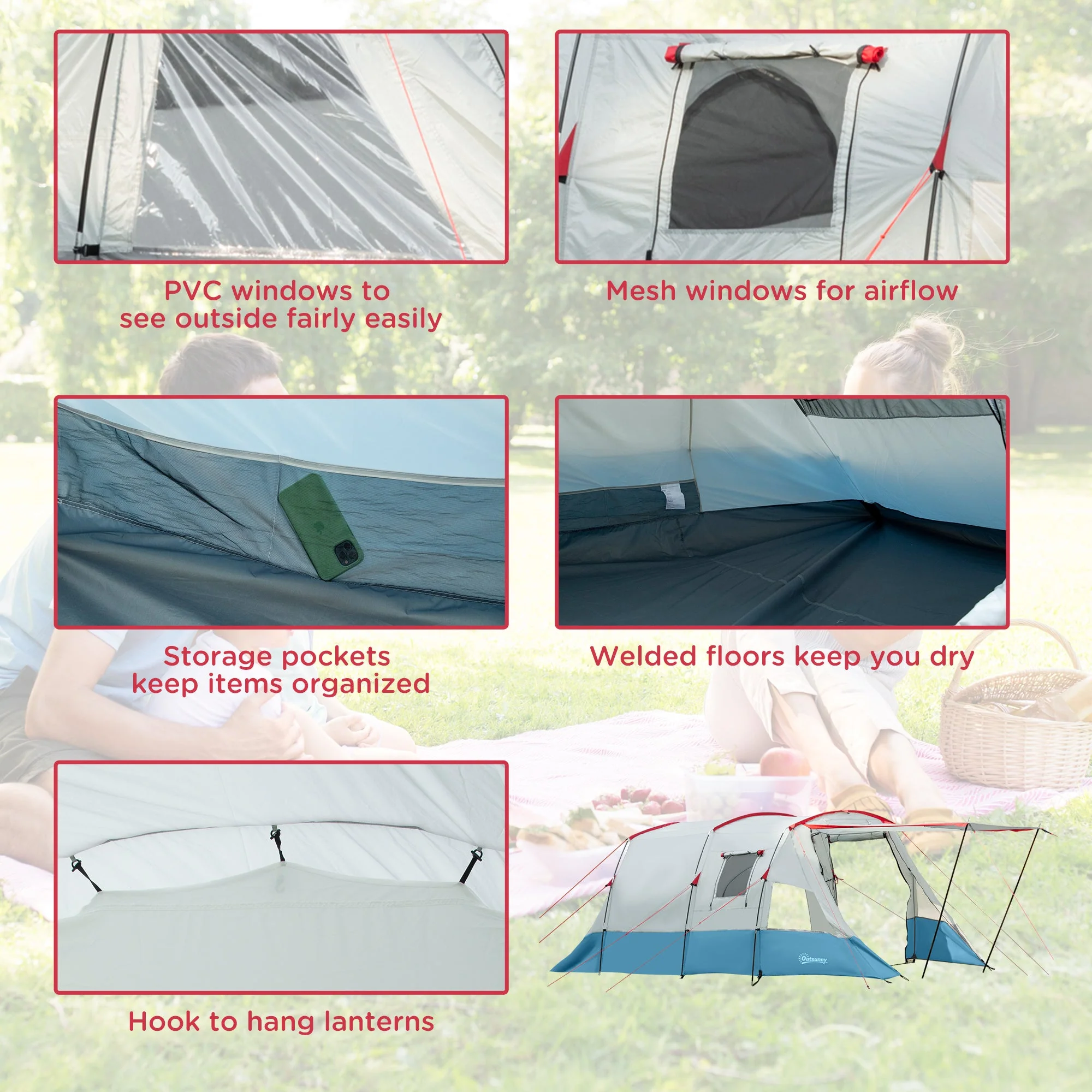 6-8 Person Tunnel Tent - Image 6