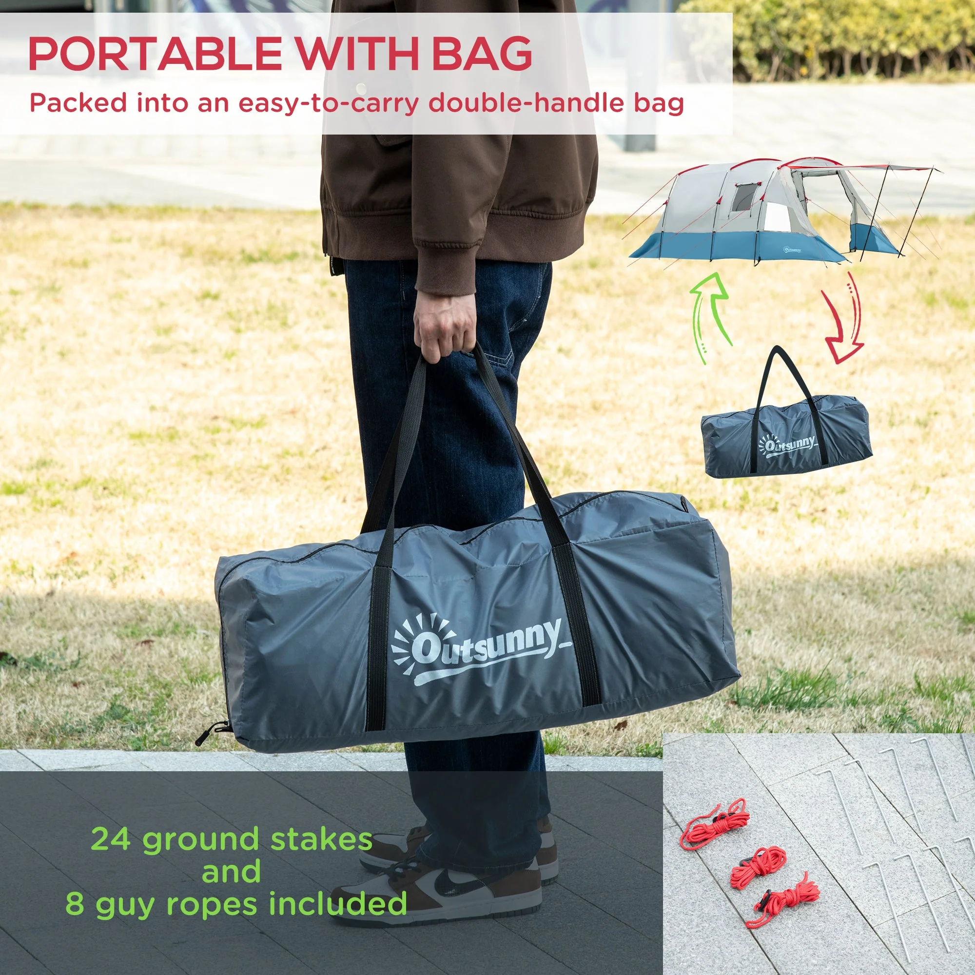 6-8 Person Tunnel Tent - Image 7
