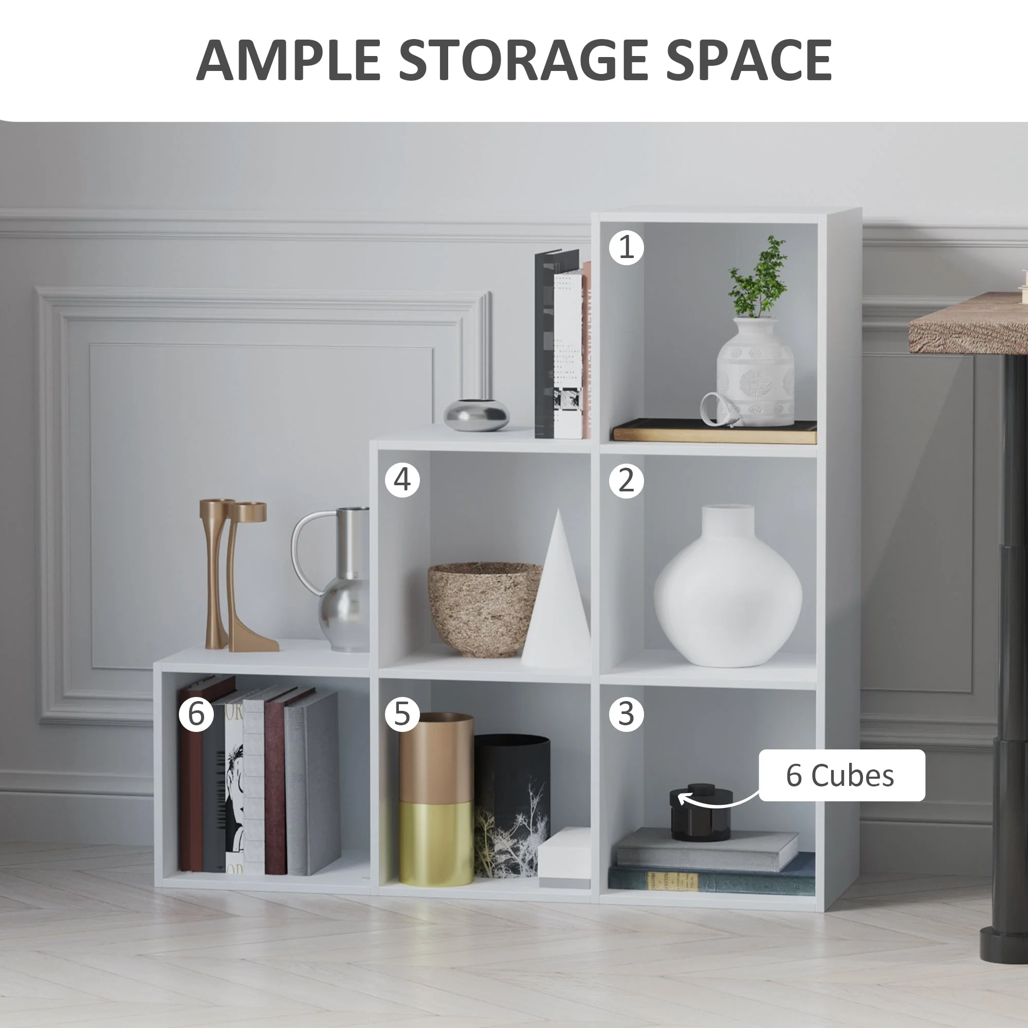 6 Cubes 3-Tier Shelving Cabinet - Image 4