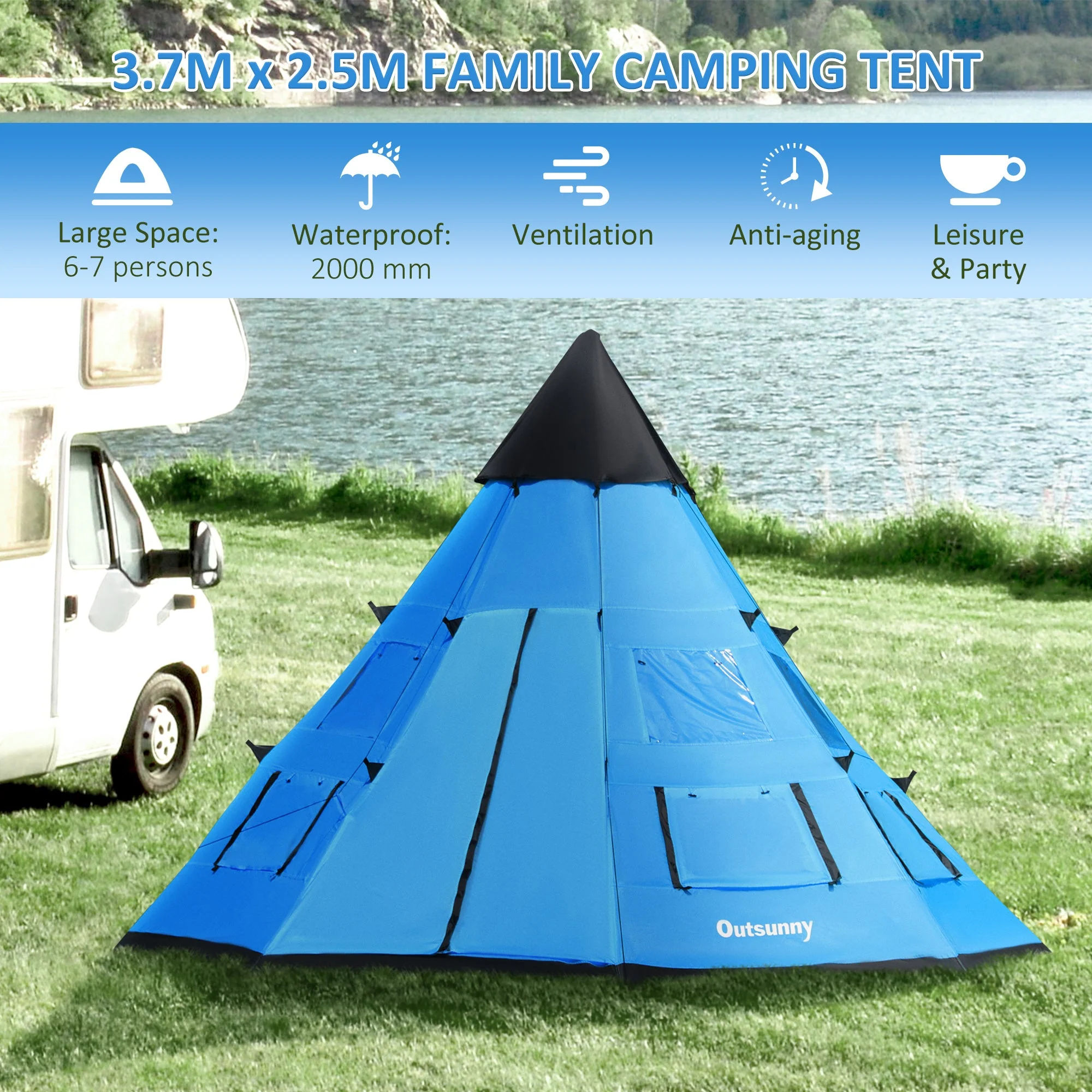 6 Men Tipi Tent - Image 4