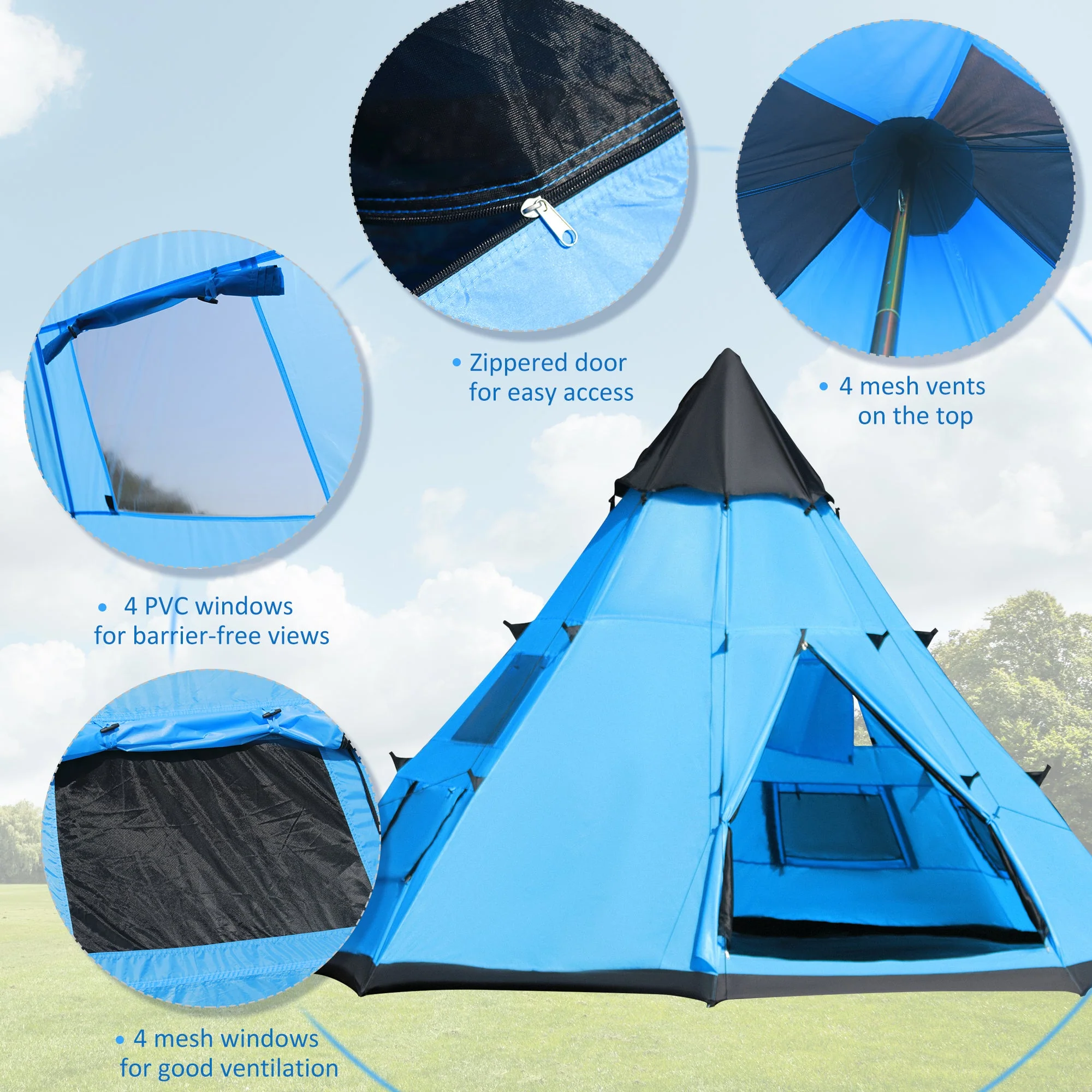 6 Men Tipi Tent - Image 5