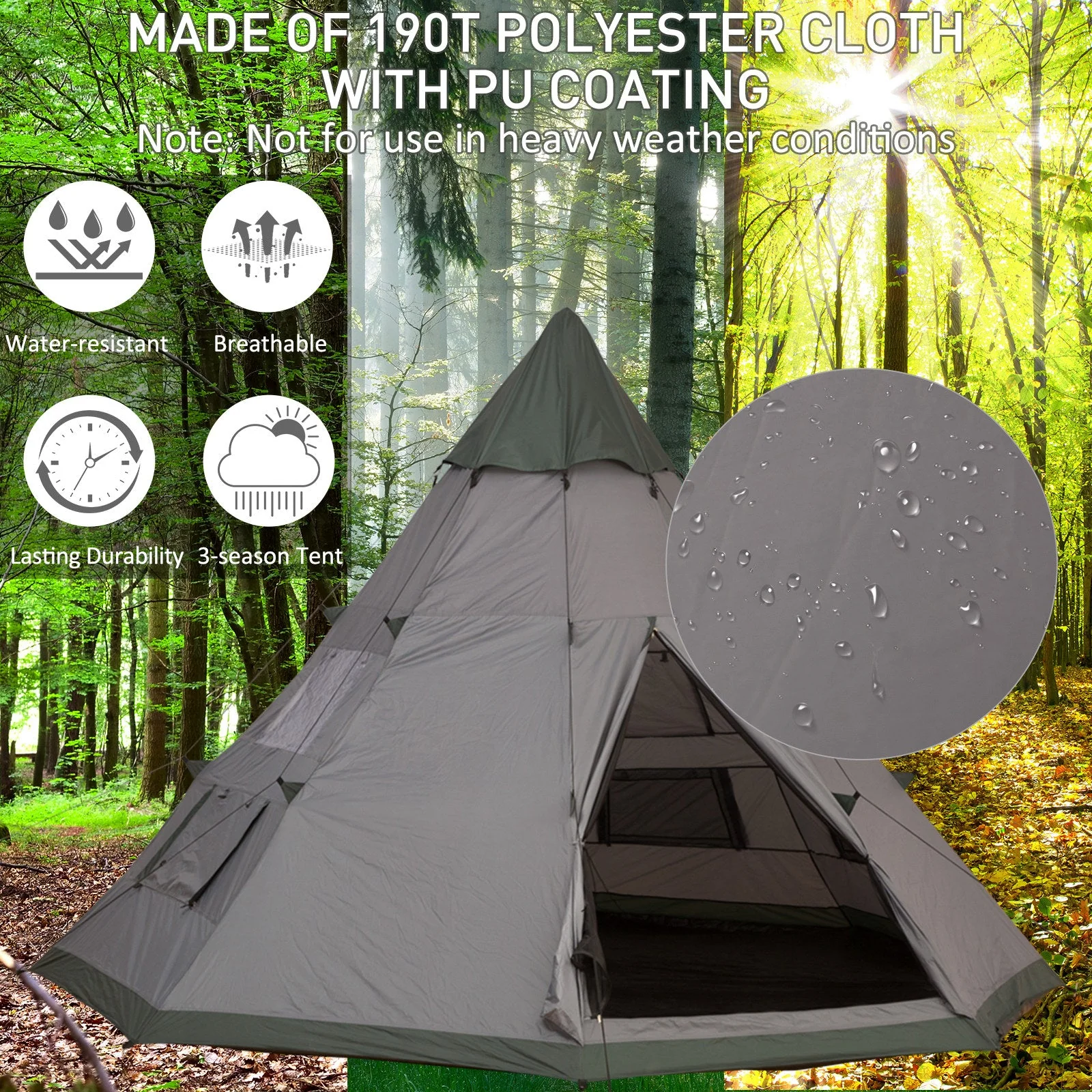 6 Men Tipi Tent - Image 4