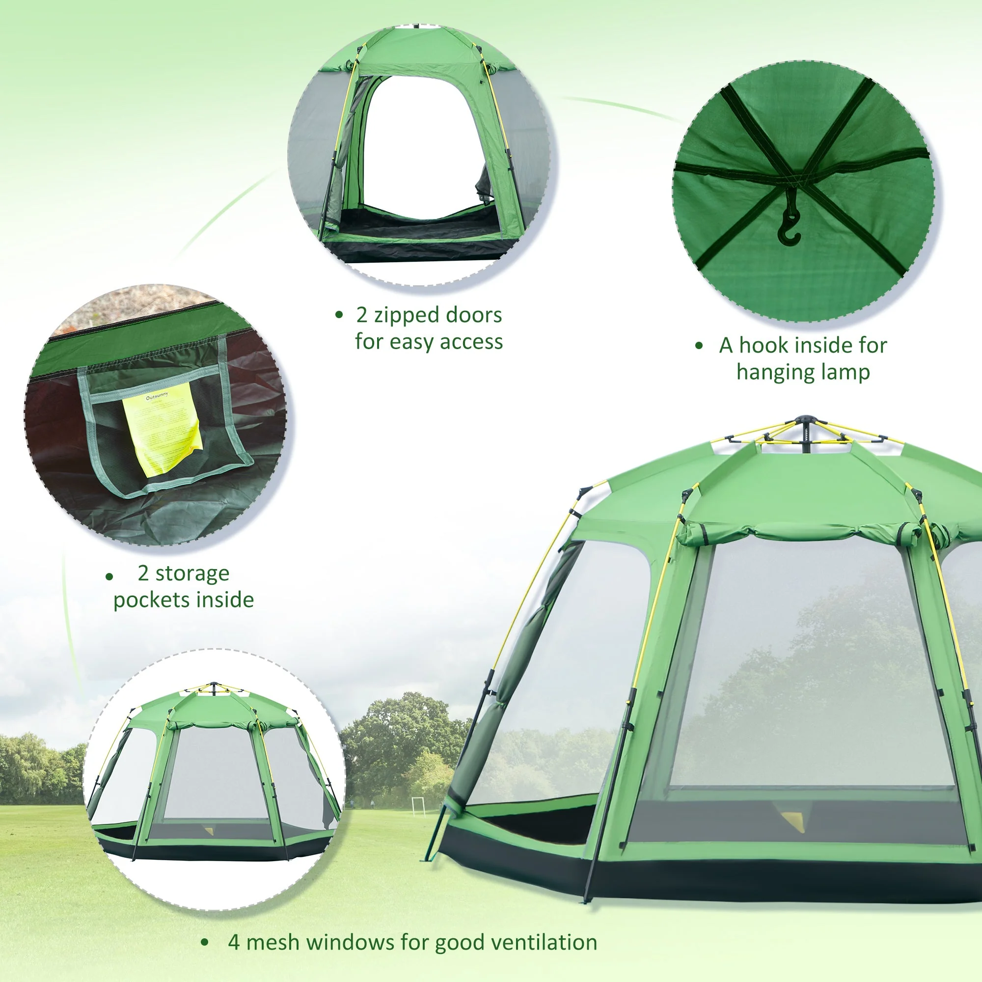 6 Person Pop Up Camping Tent - Image 6