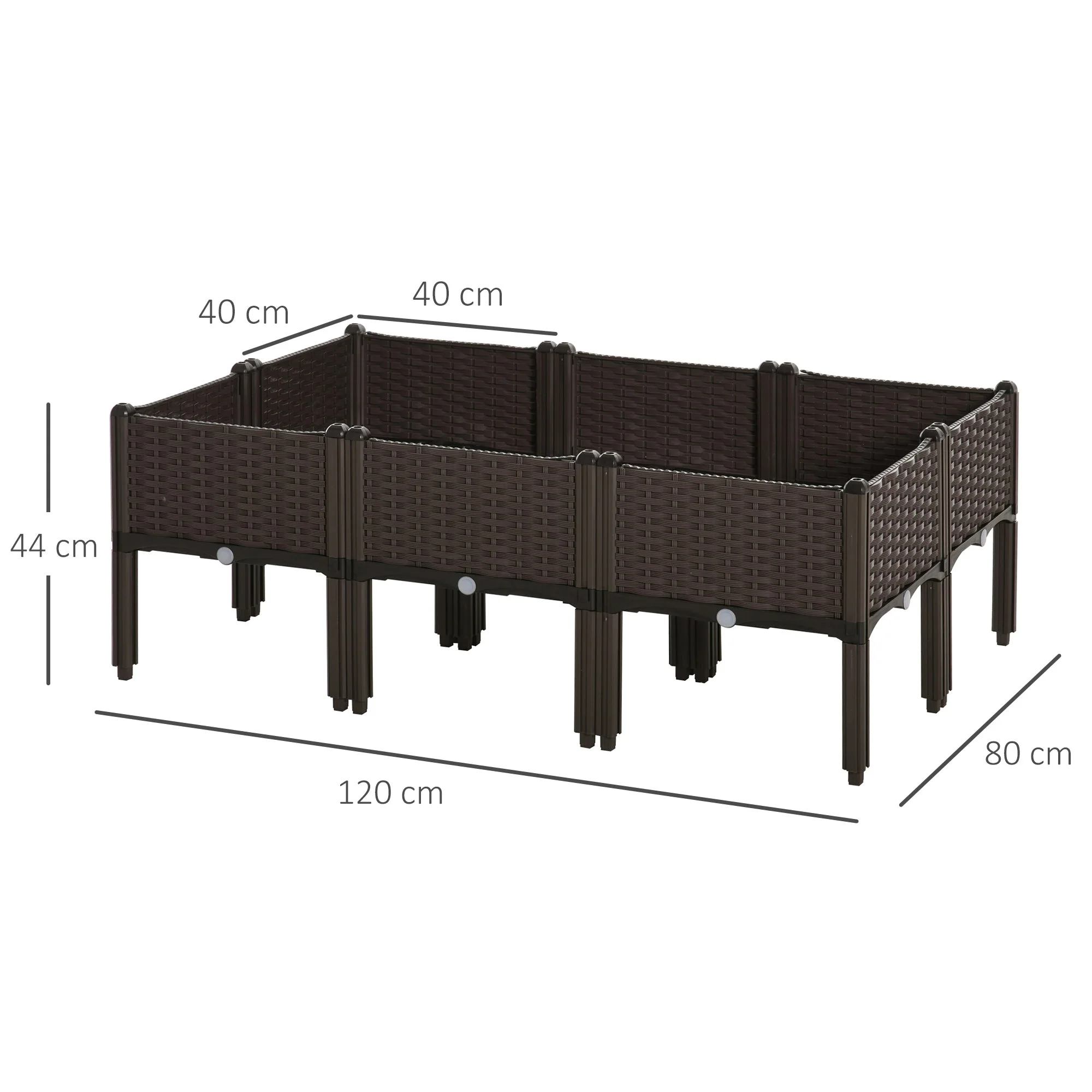 6-piece Lightweight Raised Flower Bed Free Combination Grow Box - Image 3