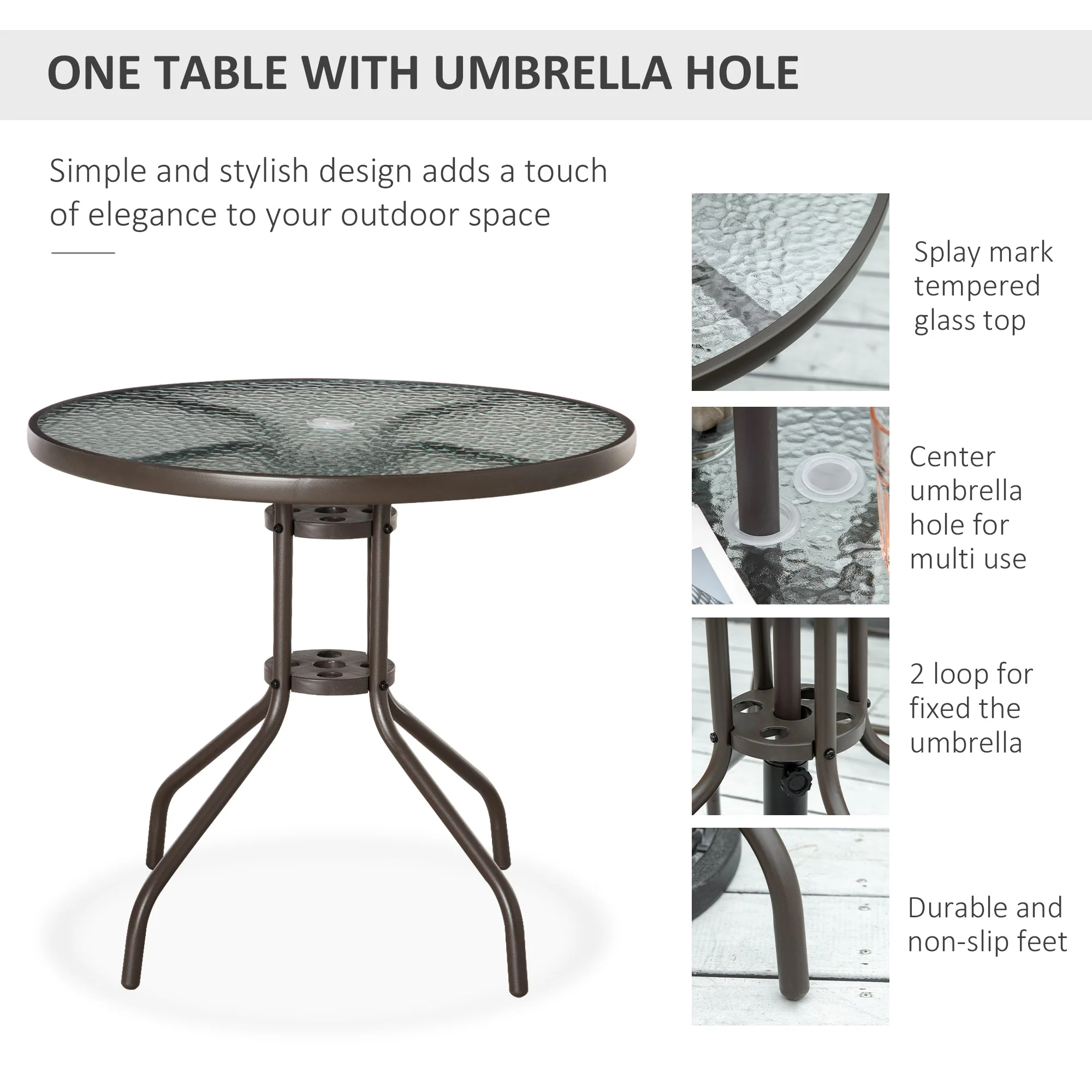 6-Piece Patio Dining Set with Umbrella - Image 3