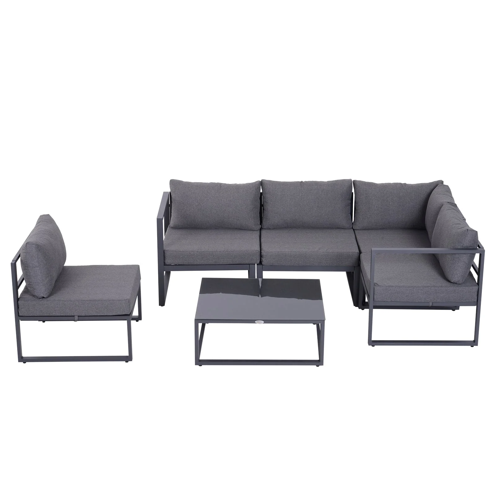 6-Piece Sectional Sofa Set Aluminium Frame - Image 6
