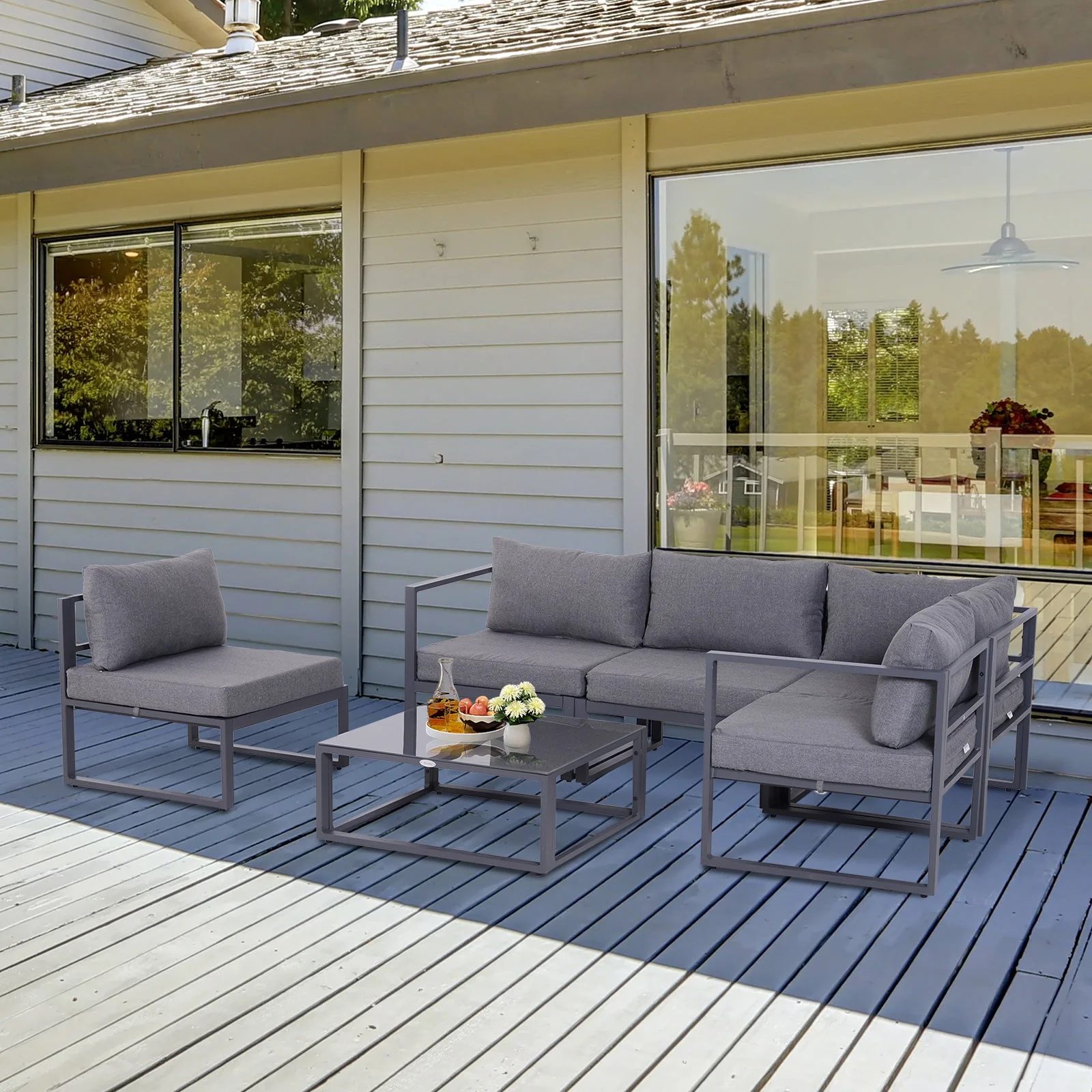6-Piece Sectional Sofa Set Aluminium Frame - Image 8