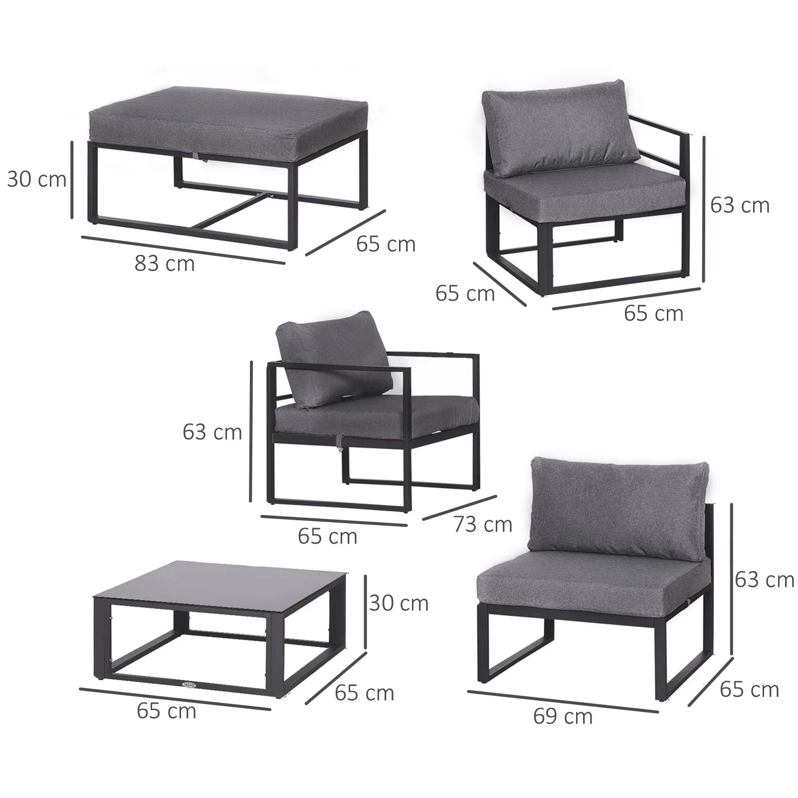 6-Piece Sectional Sofa Set W/Cushions - Image 2