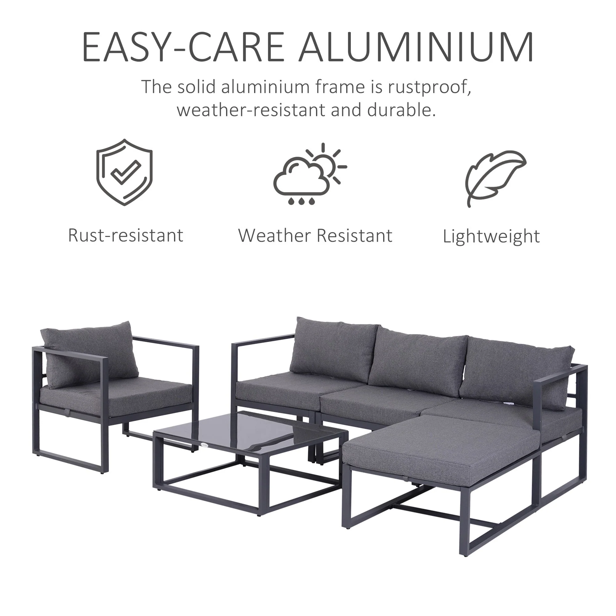 6-Piece Sectional Sofa Set W/Cushions - Image 3