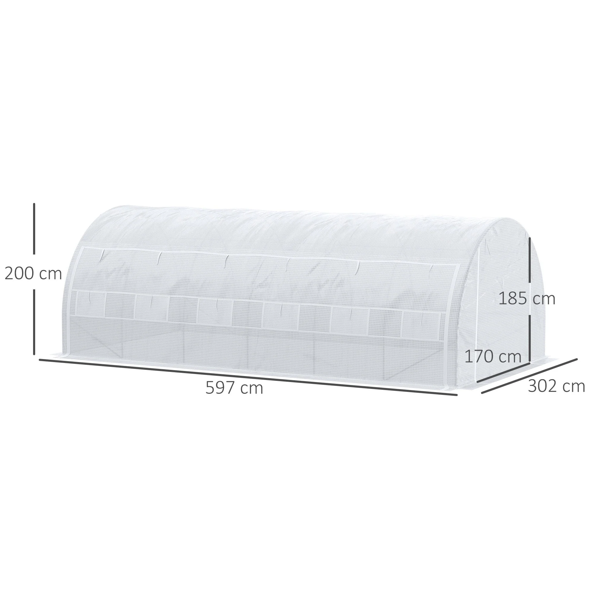 6 x 3 x 2 m Polytunnel Greenhouse - Image 3