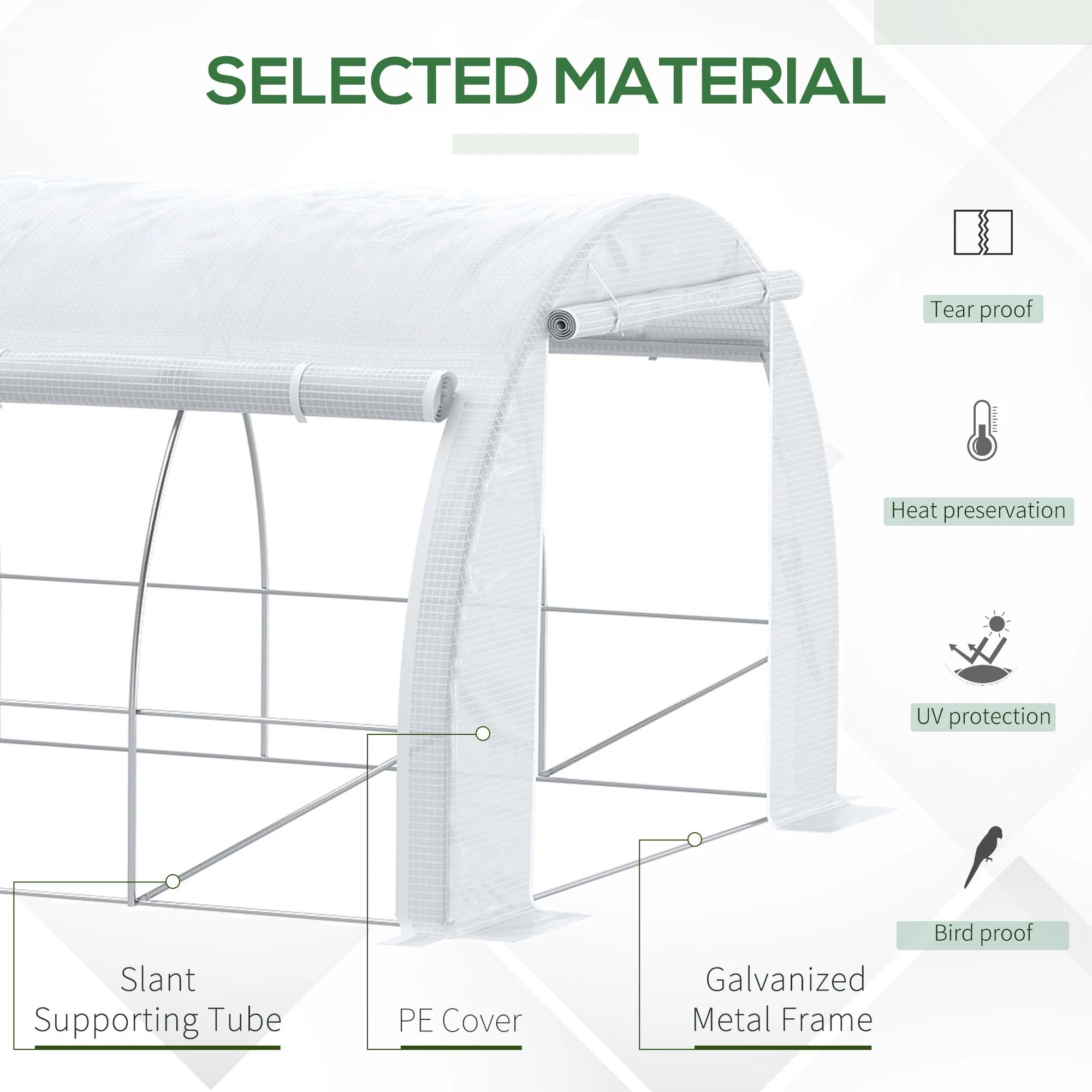 6 x 3 x 2 m Polytunnel Greenhouse - Image 5