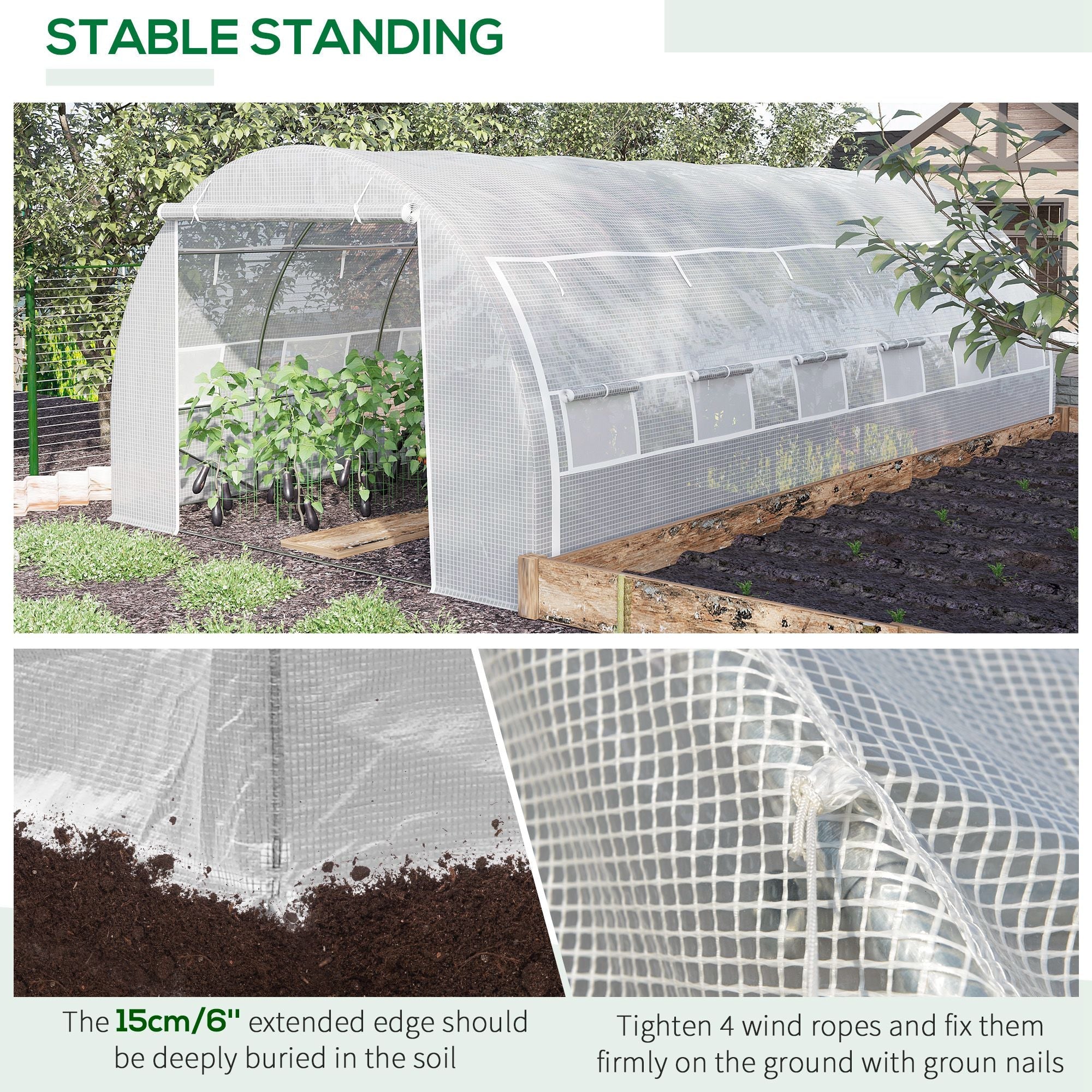 6 x 3 x 2 m Polytunnel Greenhouse - Image 6