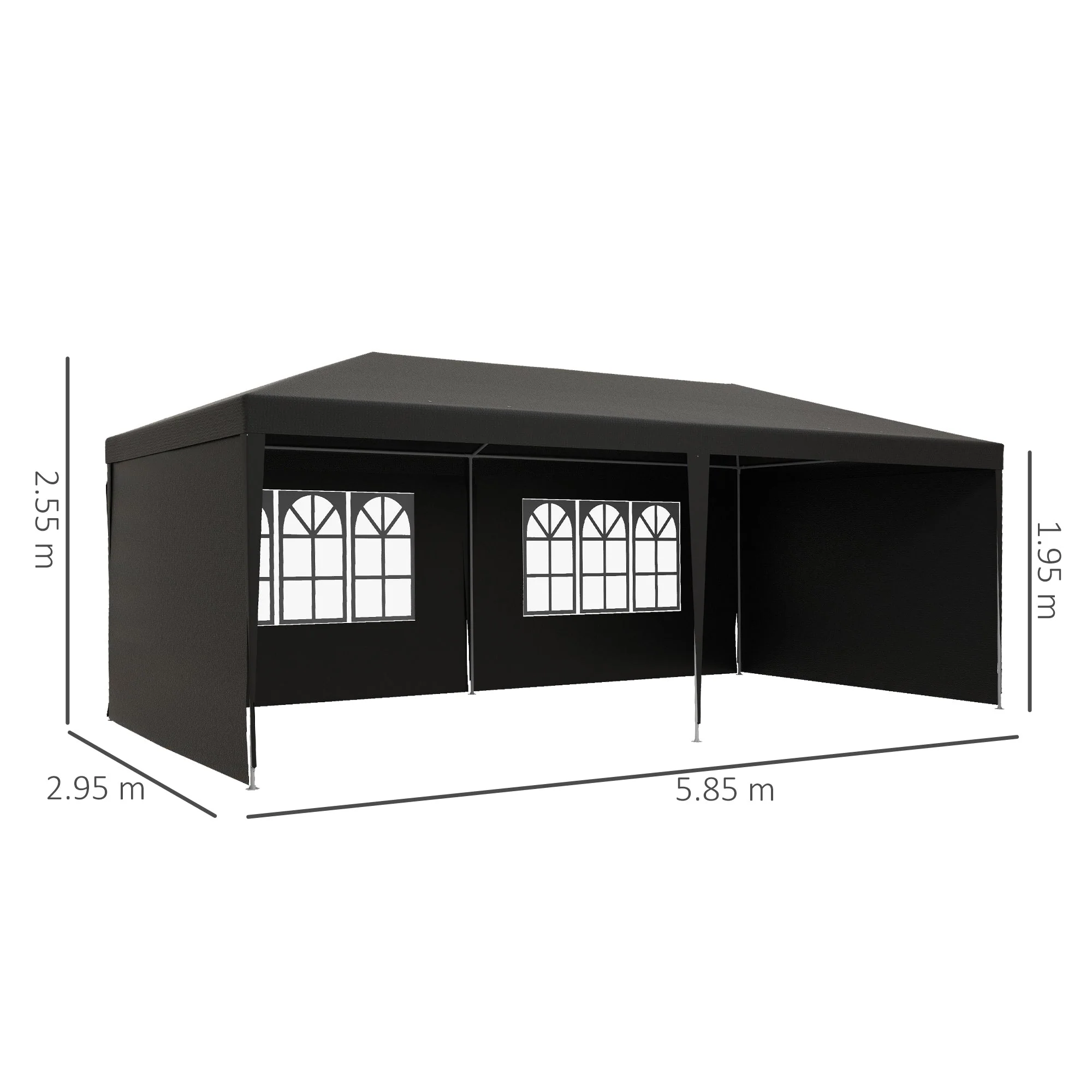 6 x 3m Half-Open Garden Gazebo - Image 3