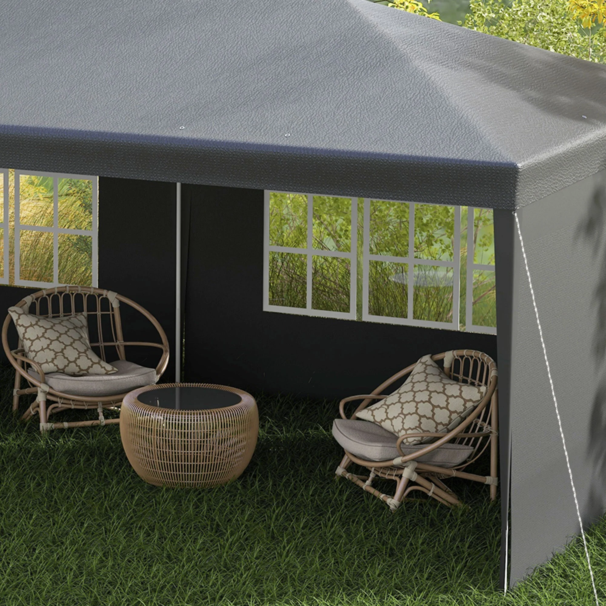 6 x 3m Half-Open Garden Gazebo - Image 9