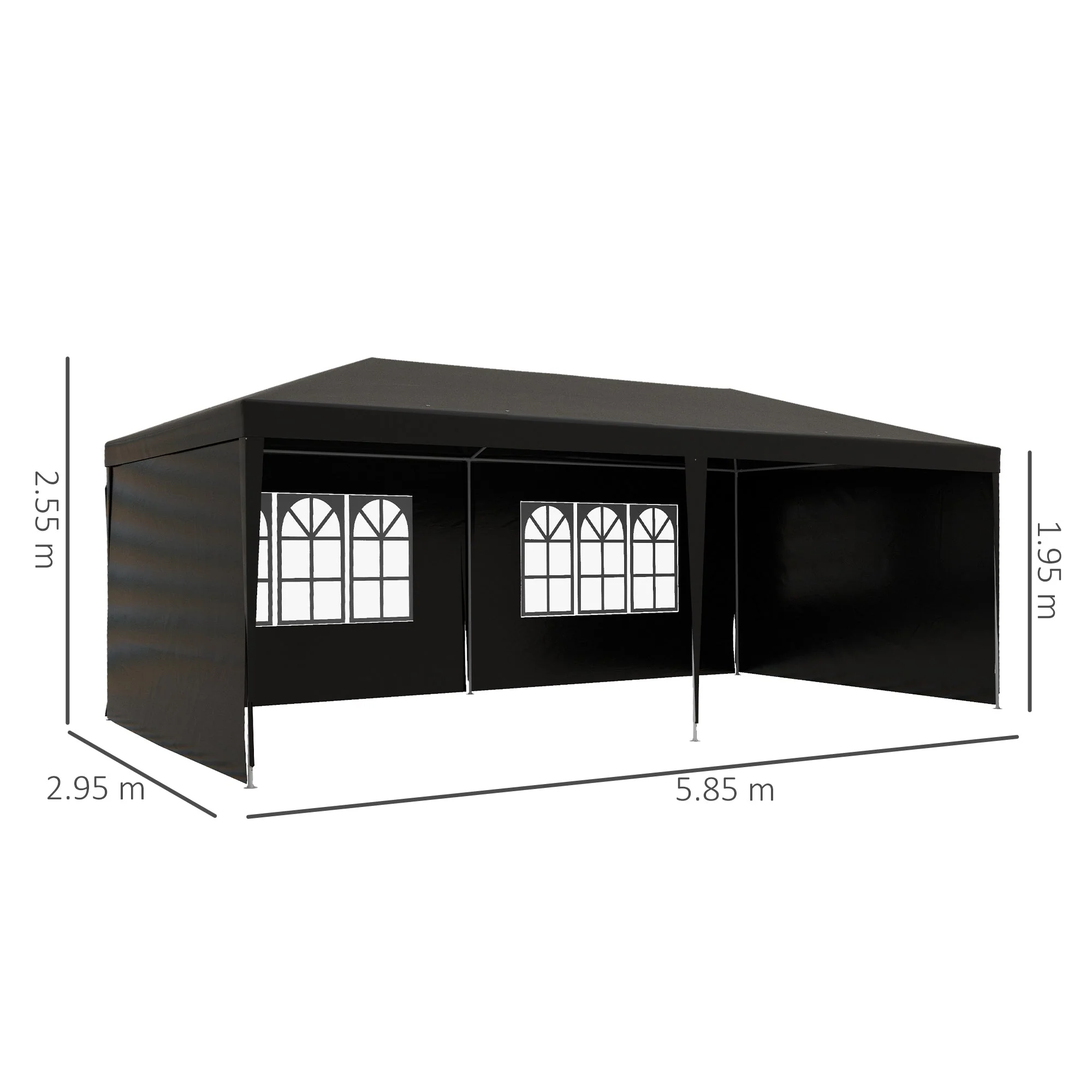 6 x 3m Half-Open Garden Gazebo - Image 2