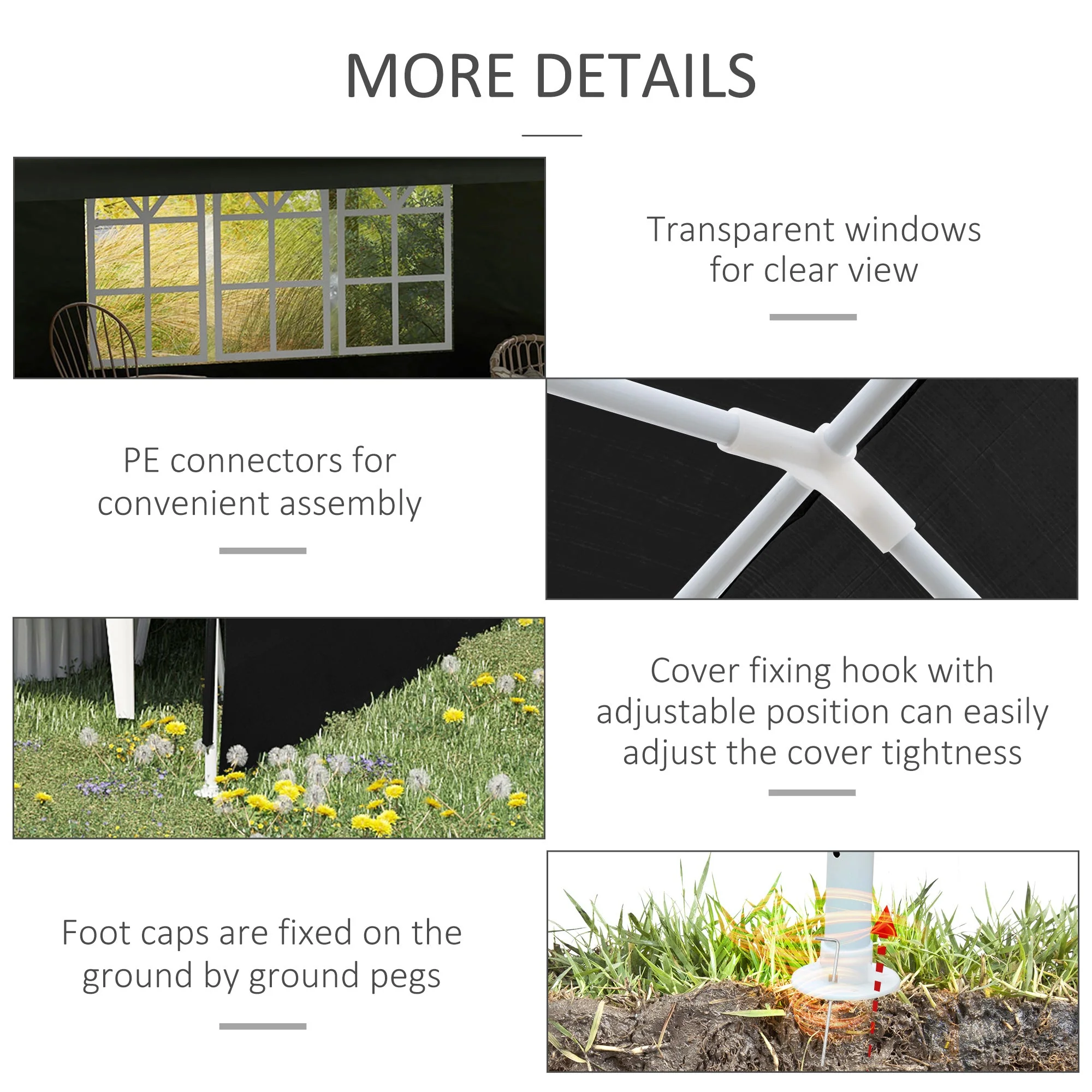 6 x 3m Half-Open Garden Gazebo - Image 4