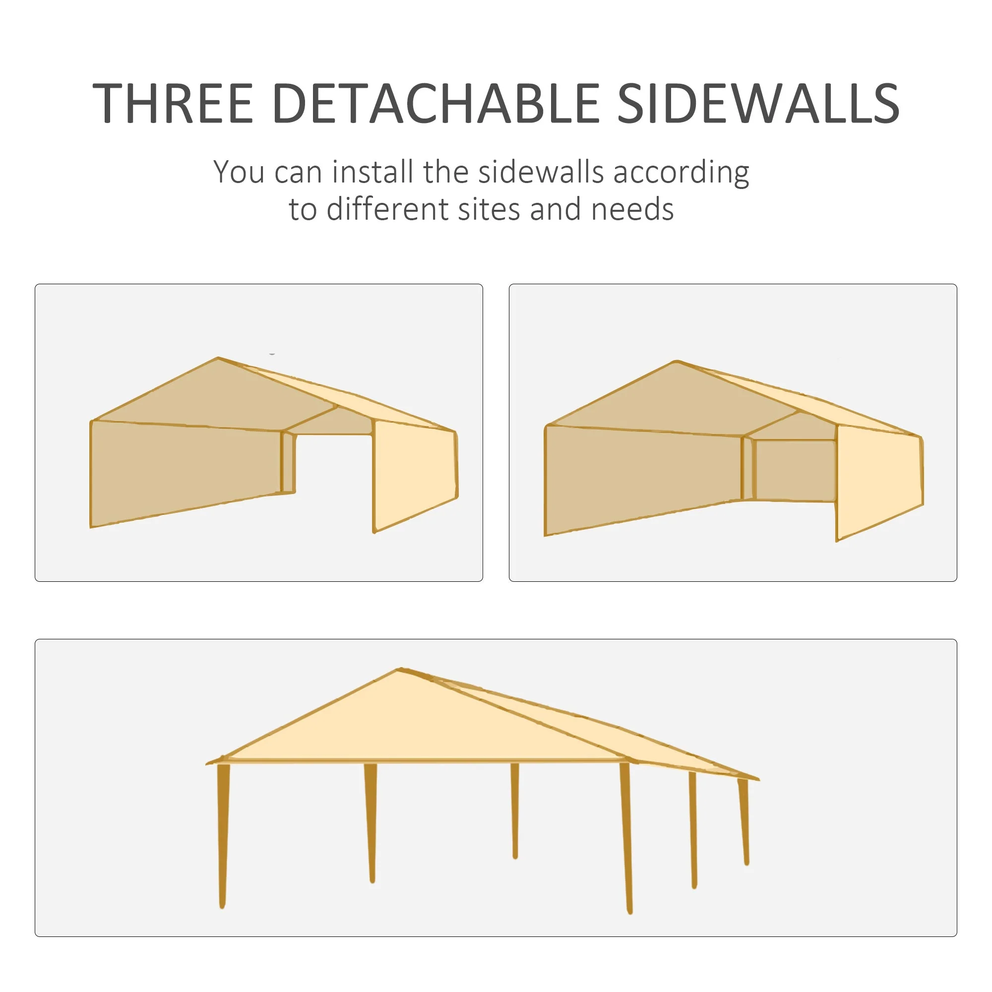 6 x 3m Half-Open Garden Gazebo - Image 5
