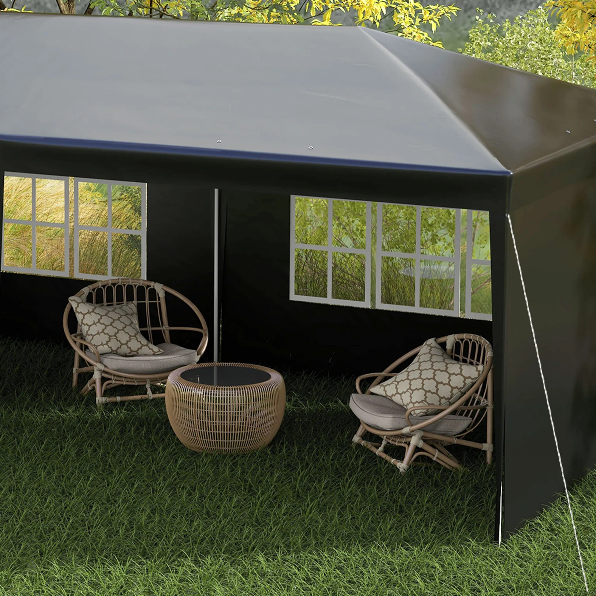 6 x 3m Half-Open Garden Gazebo - Image 8