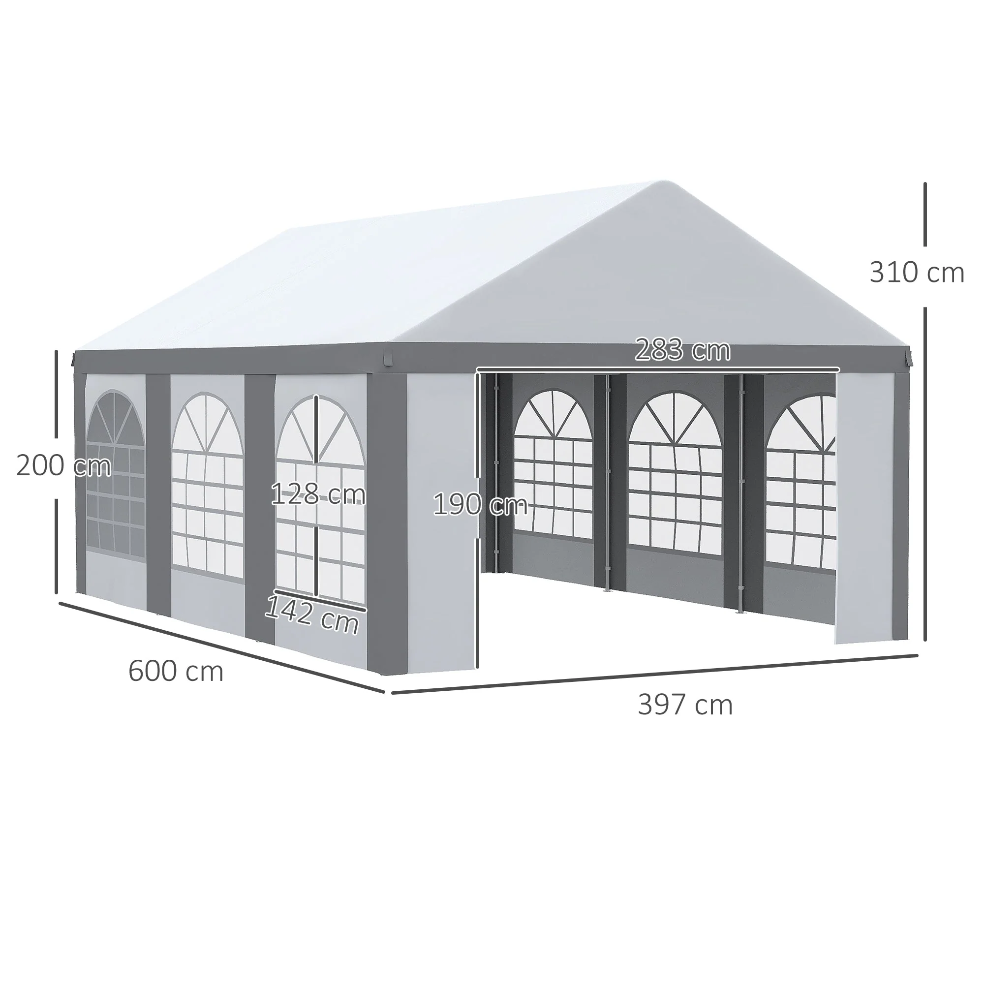 6 x 4m Galvanised Party Tent - Image 3