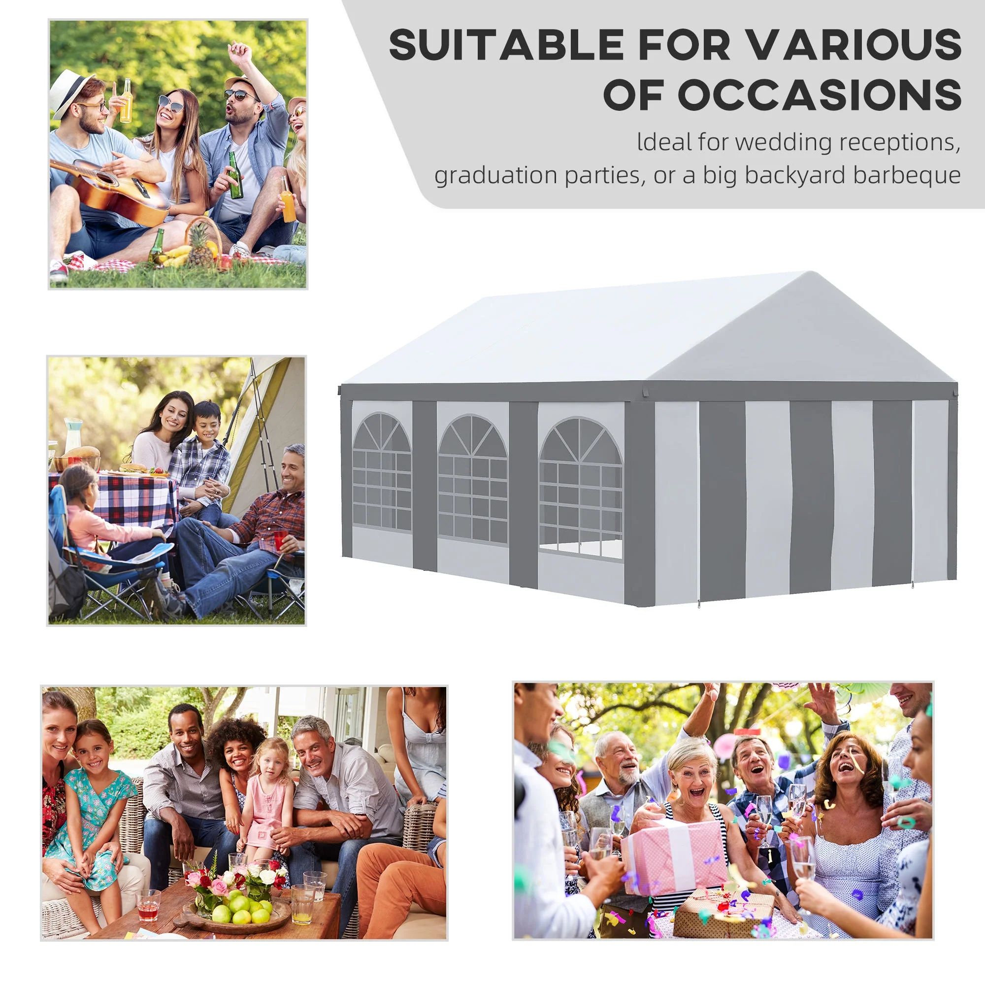 6 x 4m Galvanised Party Tent - Image 4