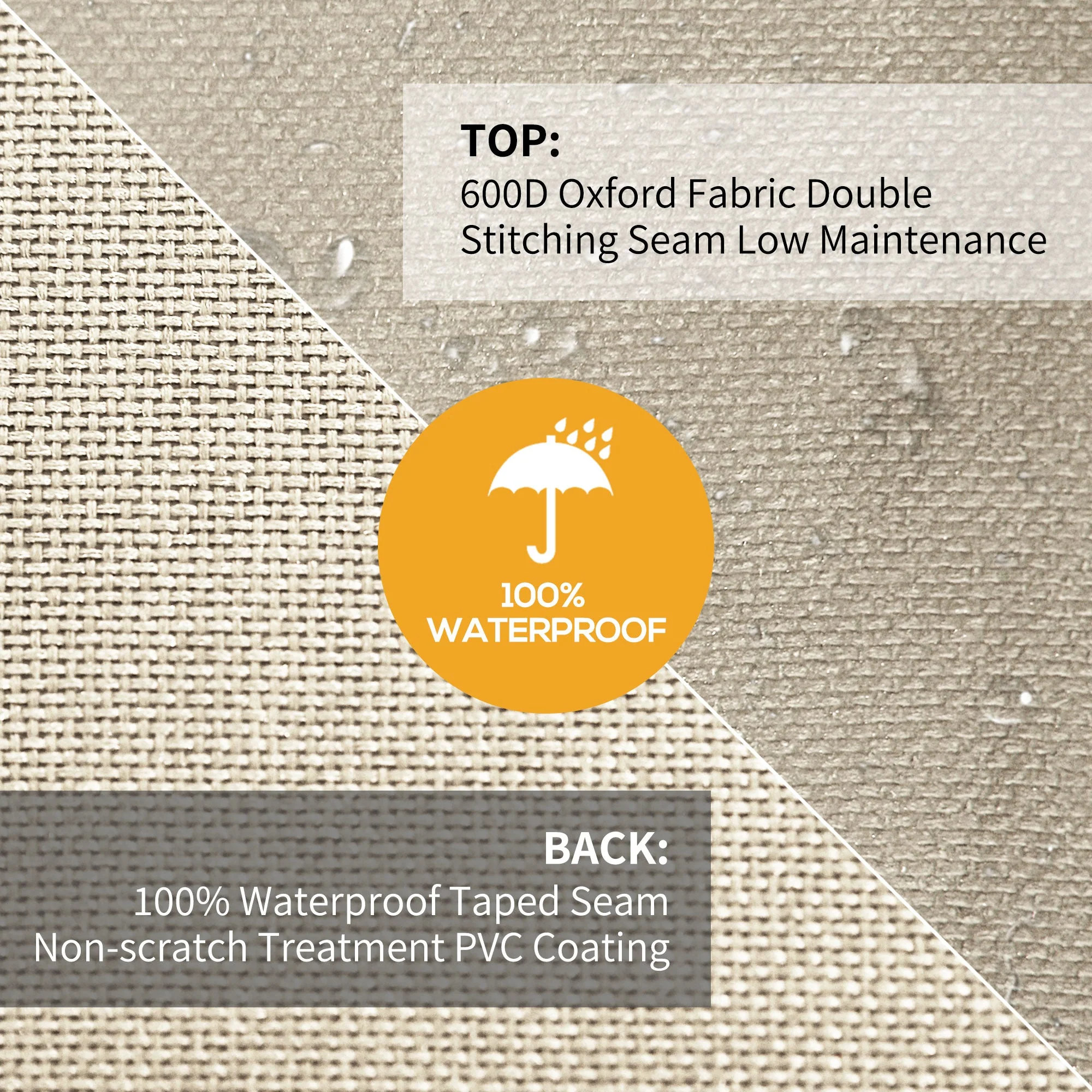600D Oxford Cloth Furniture Cover 3 Seat Rattan Chair Protector Large Garden Patio Outdoor Waterproof L152 x W87 x H58-79cm - Image 4