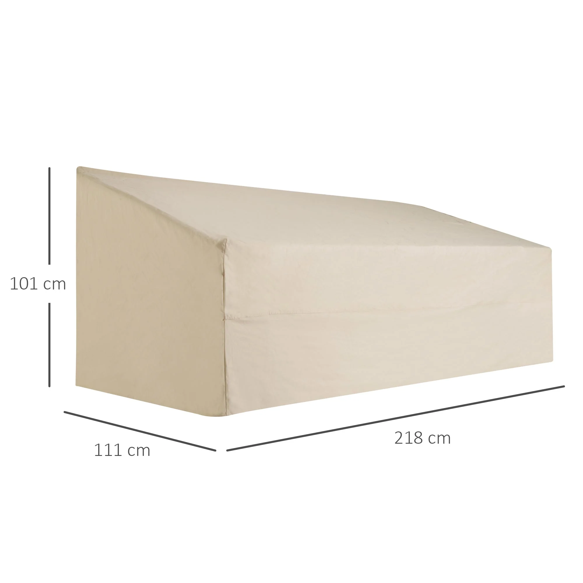 600D Oxford Cloth Furniture Cover 3 Seat Sofa Protector Large Garden Patio Outdoor Waterproof Beige 218x111x63-101cm - Image 3