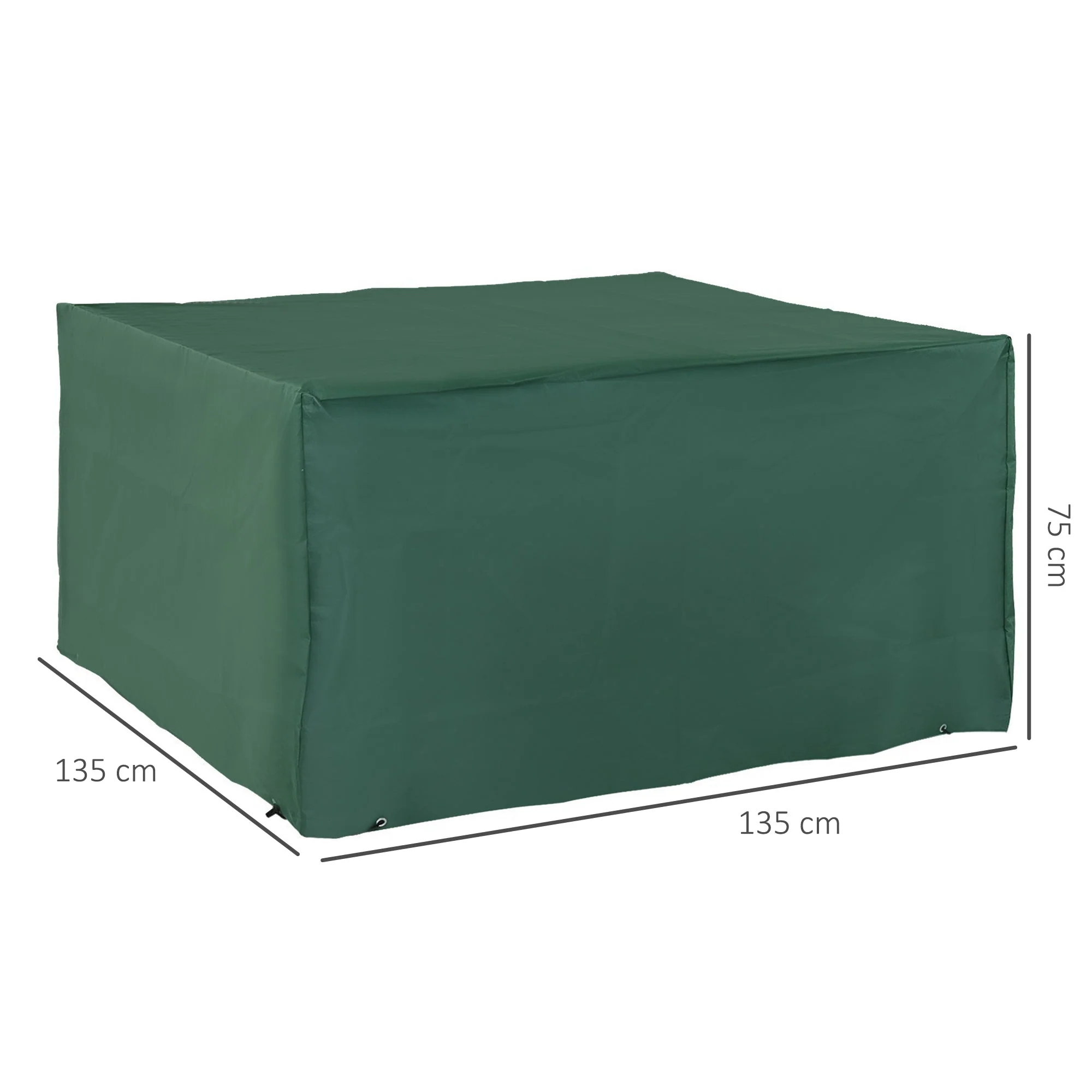 600D Oxford Patio Set Cover Outdoor Garden Rattan Furniture Protection Cover Protector Waterproof Anti-UV Green 135x135x75cm - Image 3