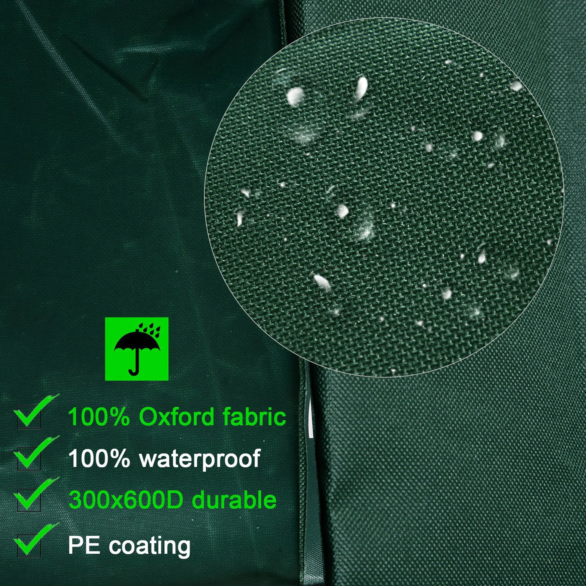 600D Oxford Patio Set Cover Outdoor Garden Rattan Furniture Protection Cover Protector Waterproof Anti-UV Green 135x135x75cm - Image 4