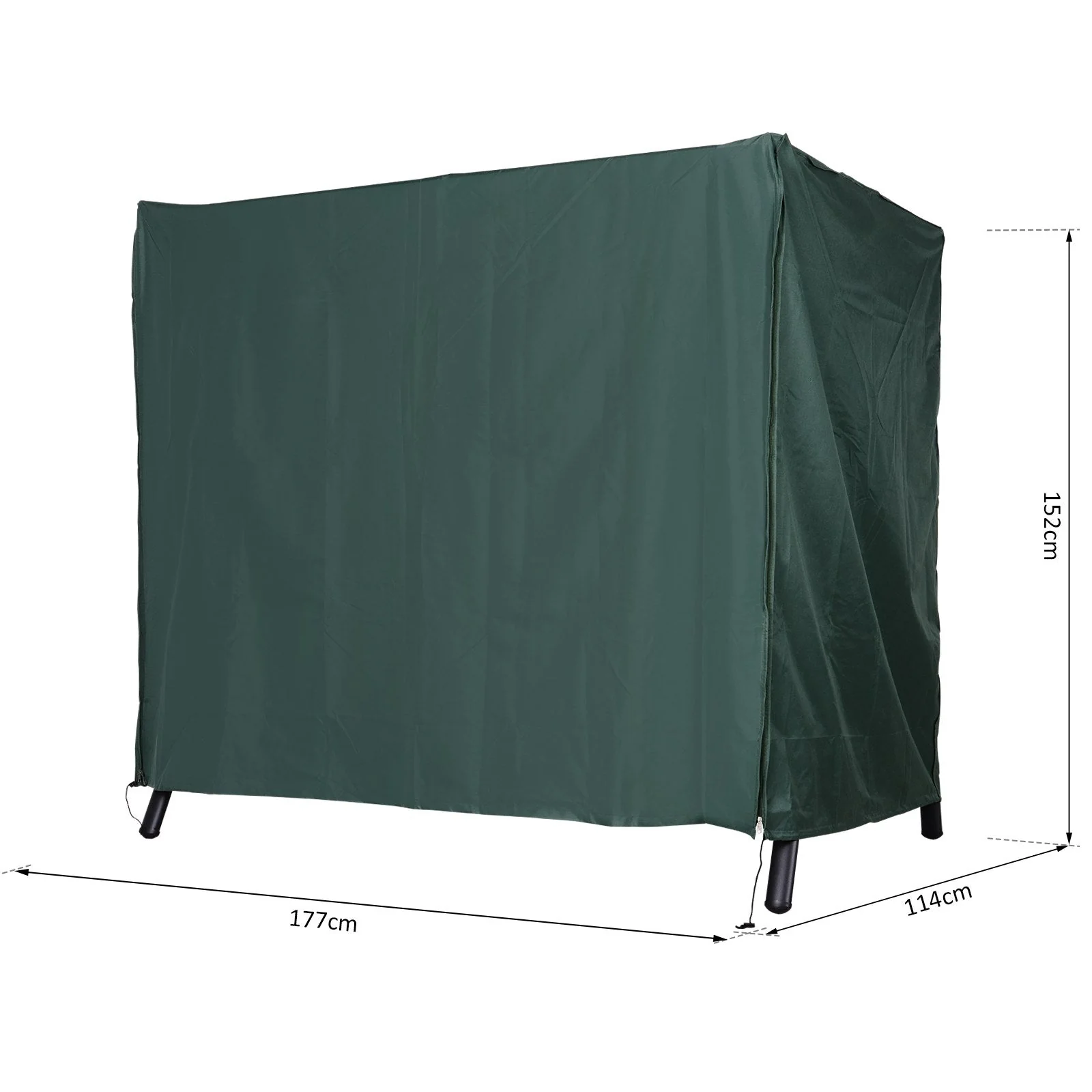 600D Oxford Polyester Waterproof Swing Chair Cover Green - Image 3