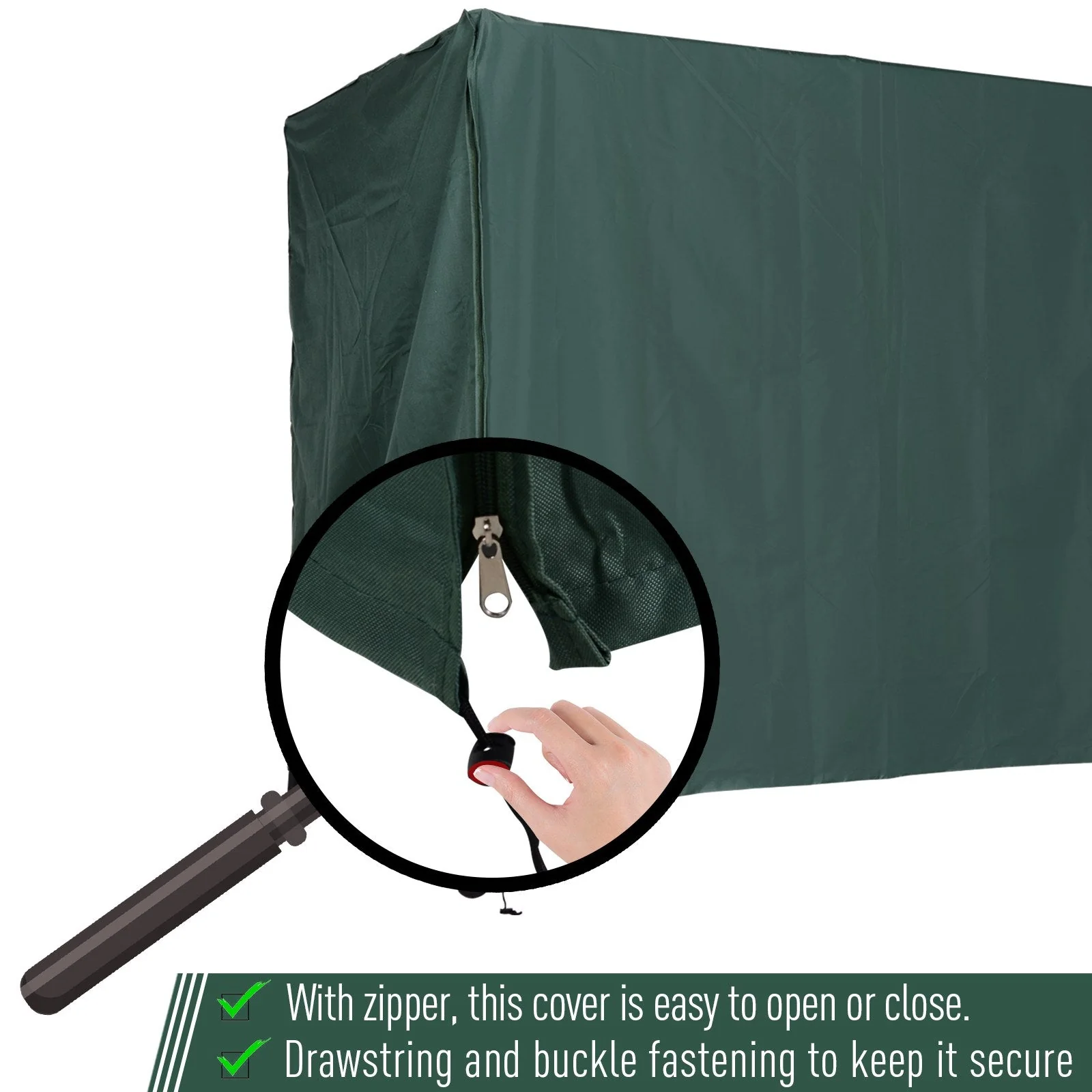 600D Oxford Polyester Waterproof Swing Chair Cover Green - Image 4