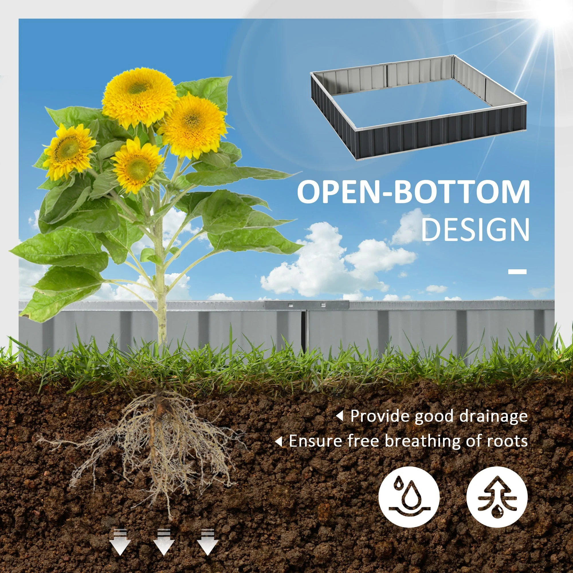 645L Metal Raised Garden Bed - Image 3