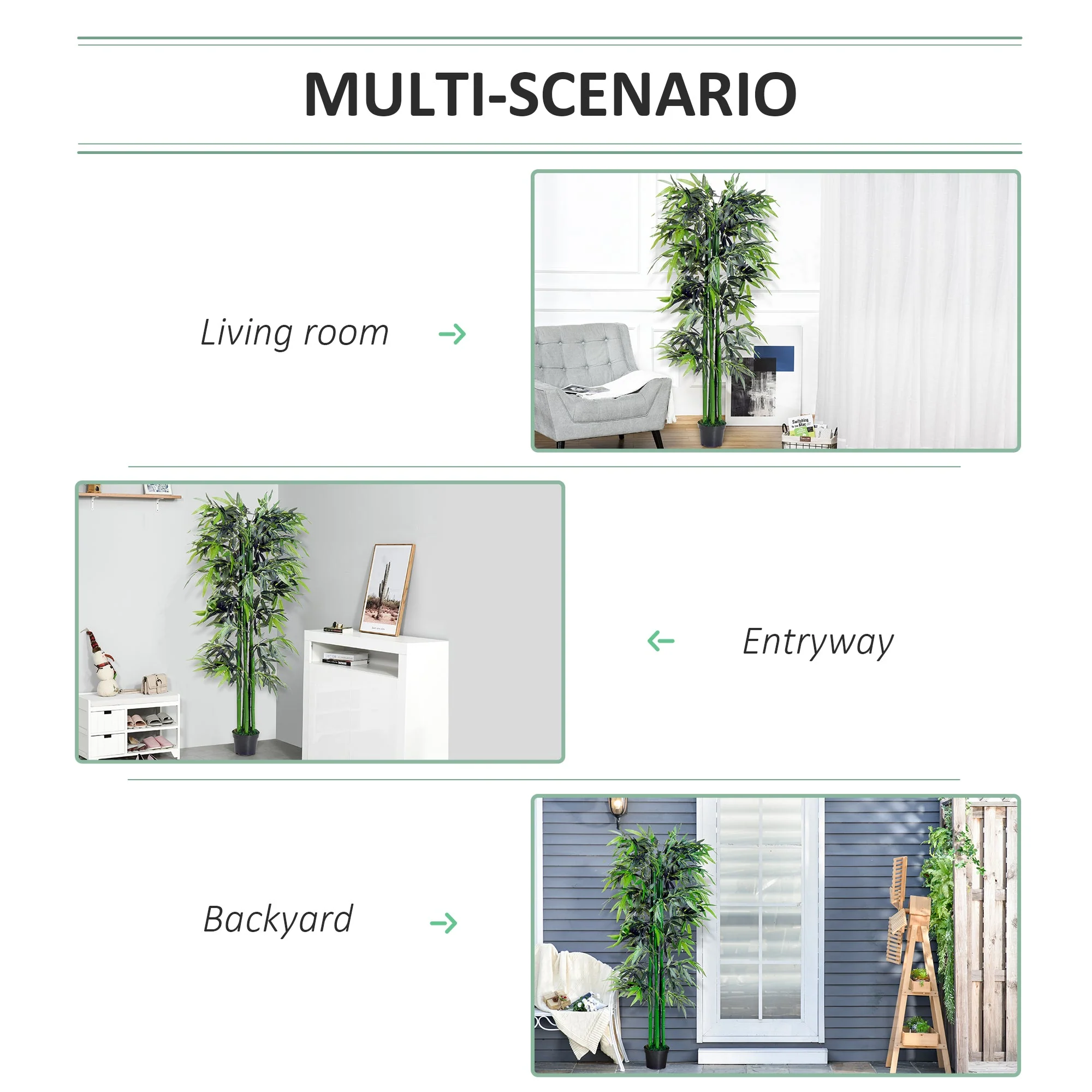6ft Artificial Bamboo Tree Plant Greenary in A Pot for Home Office Planter 1.8M - Image 5