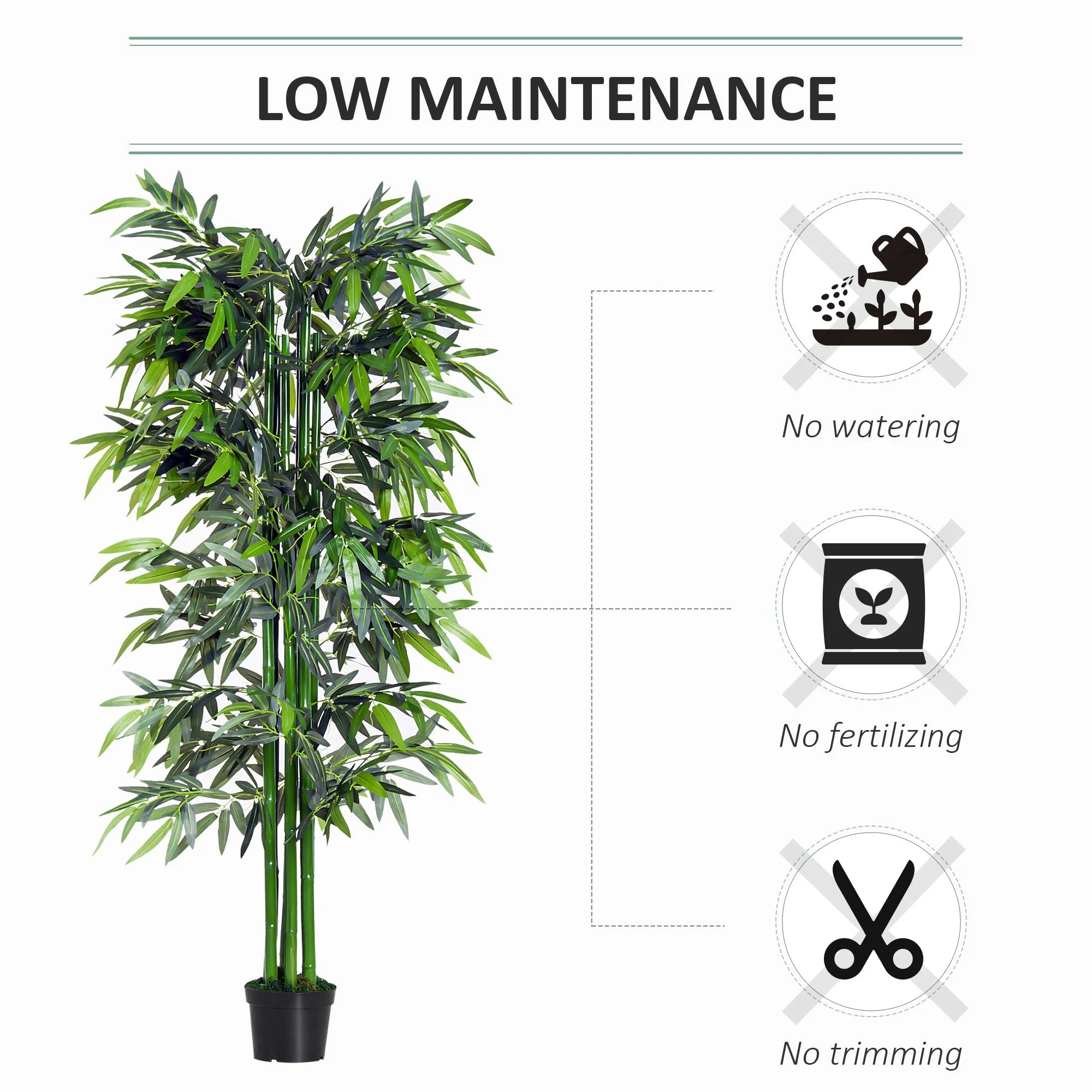 6ft Artificial Bamboo Tree Plant Greenary in A Pot for Home Office Planter 1.8M - Image 6