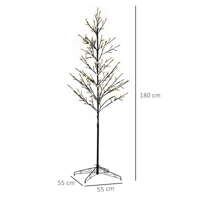 6ft Artificial Cherry Tree Light with Plug In 180 Warm White Pre-Lit LED light for Indoor and Covered Outdoor Use - Image 3