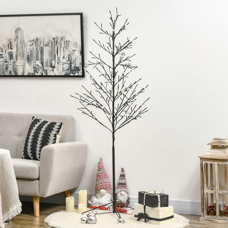 6ft Artificial Cherry Tree Light with Plug In 180 Warm White Pre-Lit LED light for Indoor and Covered Outdoor Use - Image 8