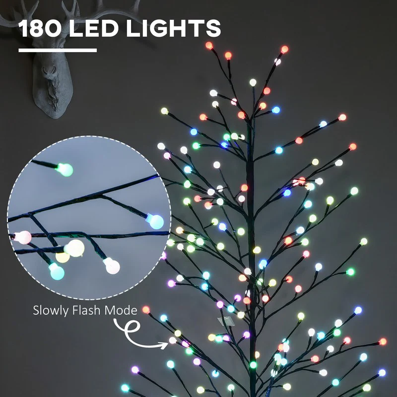 6ft Artificial Tree Light with 180 Colour LED Light for Home Party - Image 4