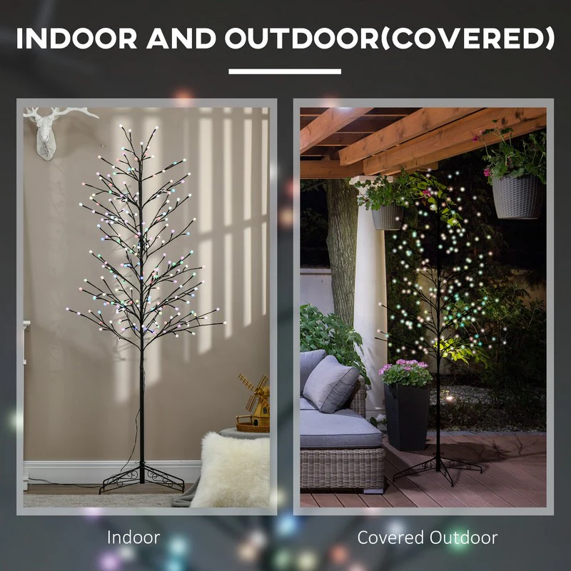 6ft Artificial Tree Light with 180 Colour LED Light for Home Party - Image 7