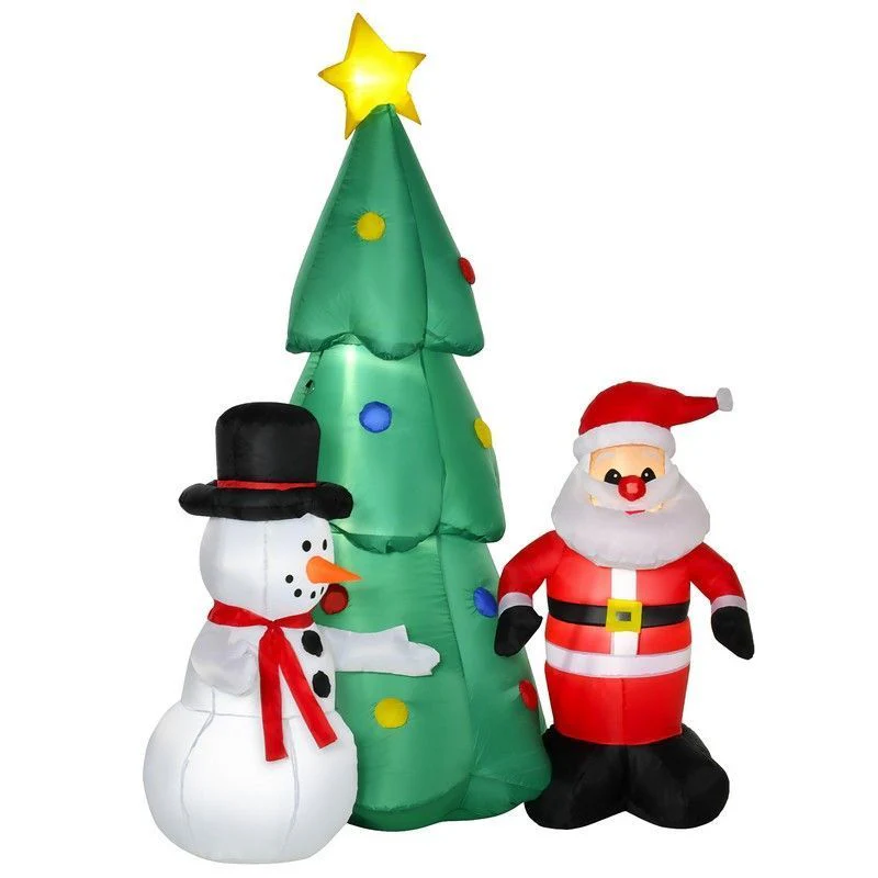 6ft Christmas Inflatable Tree Snowmen Santa Claus Outdoor Decoration for Garden - Image 2