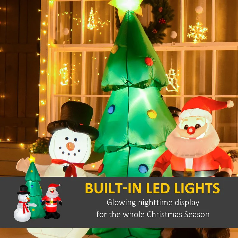 6ft Christmas Inflatable Tree Snowmen Santa Claus Outdoor Decoration for Garden - Image 4