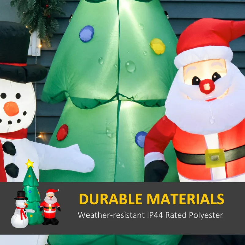 6ft Christmas Inflatable Tree Snowmen Santa Claus Outdoor Decoration for Garden - Image 5