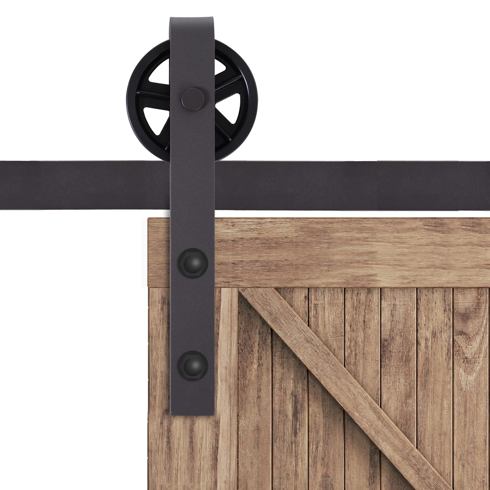 6ft Modern Single Sliding Barn Door Track Kit Set Closet Hardware for Single Wooden Door - Image 5