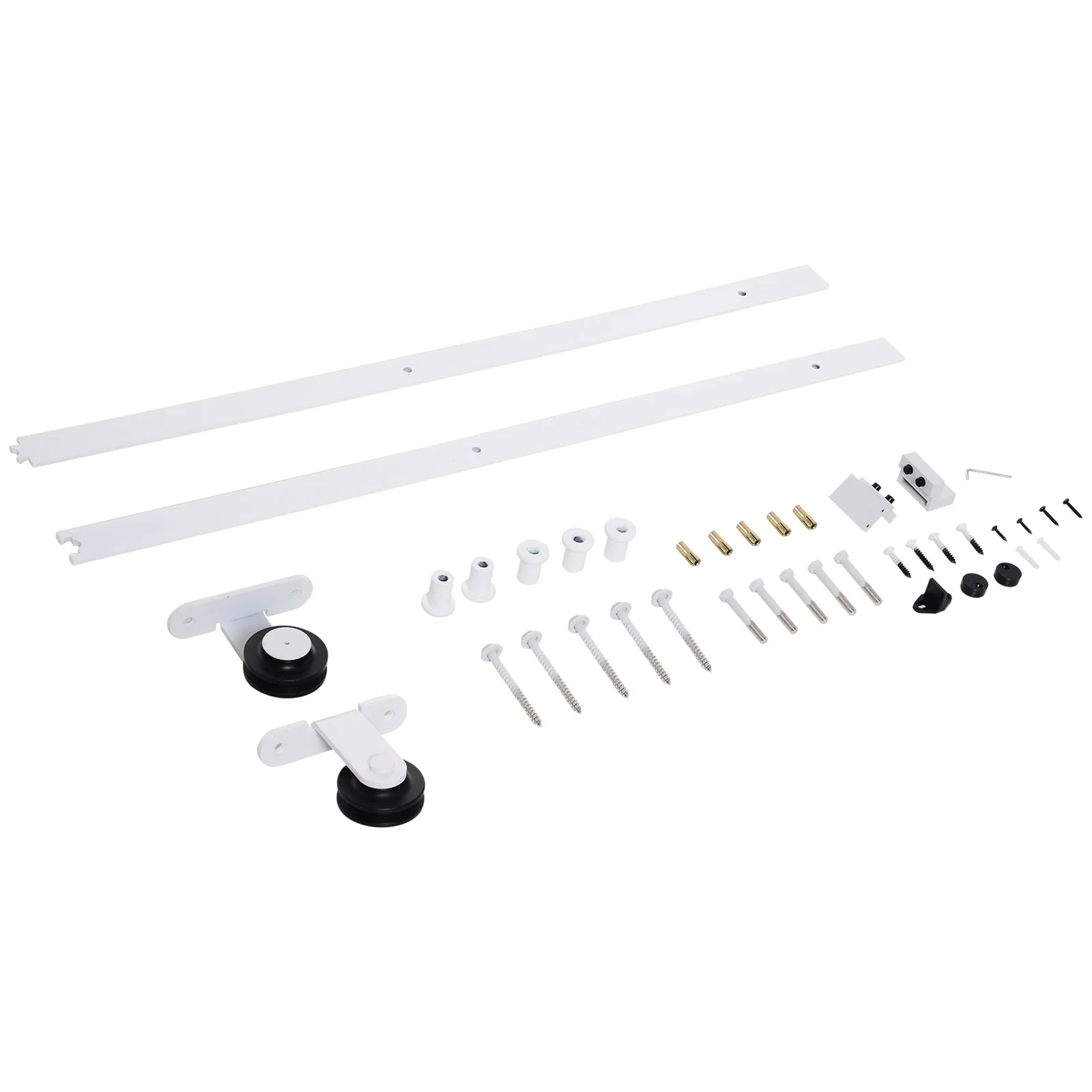6FT Rustic Interior Sliding Barn Door Mounting Hardware Kit - White - Image 2
