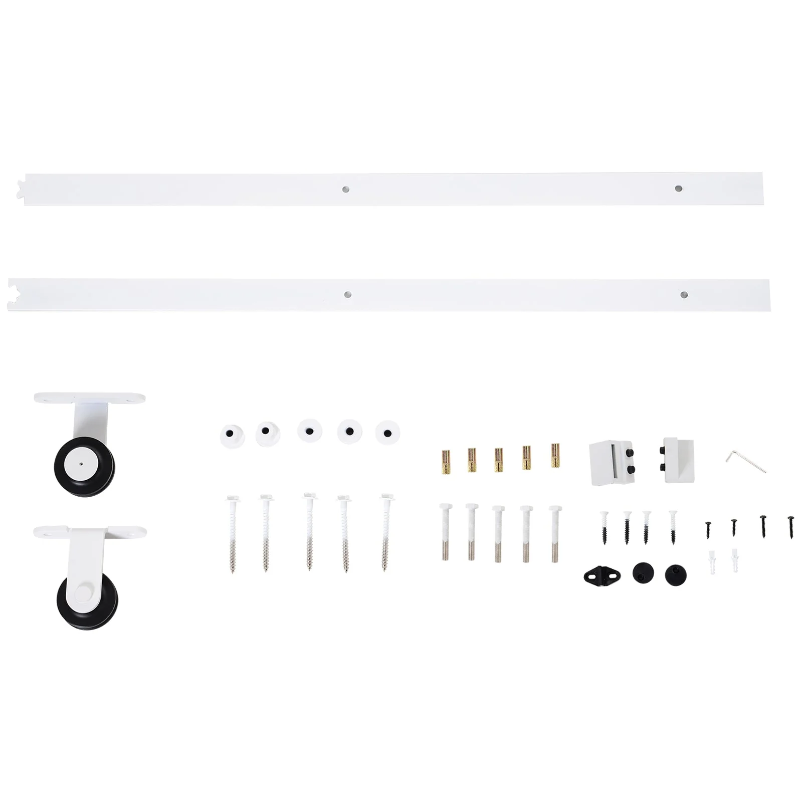 6FT Rustic Interior Sliding Barn Door Mounting Hardware Kit - White - Image 8